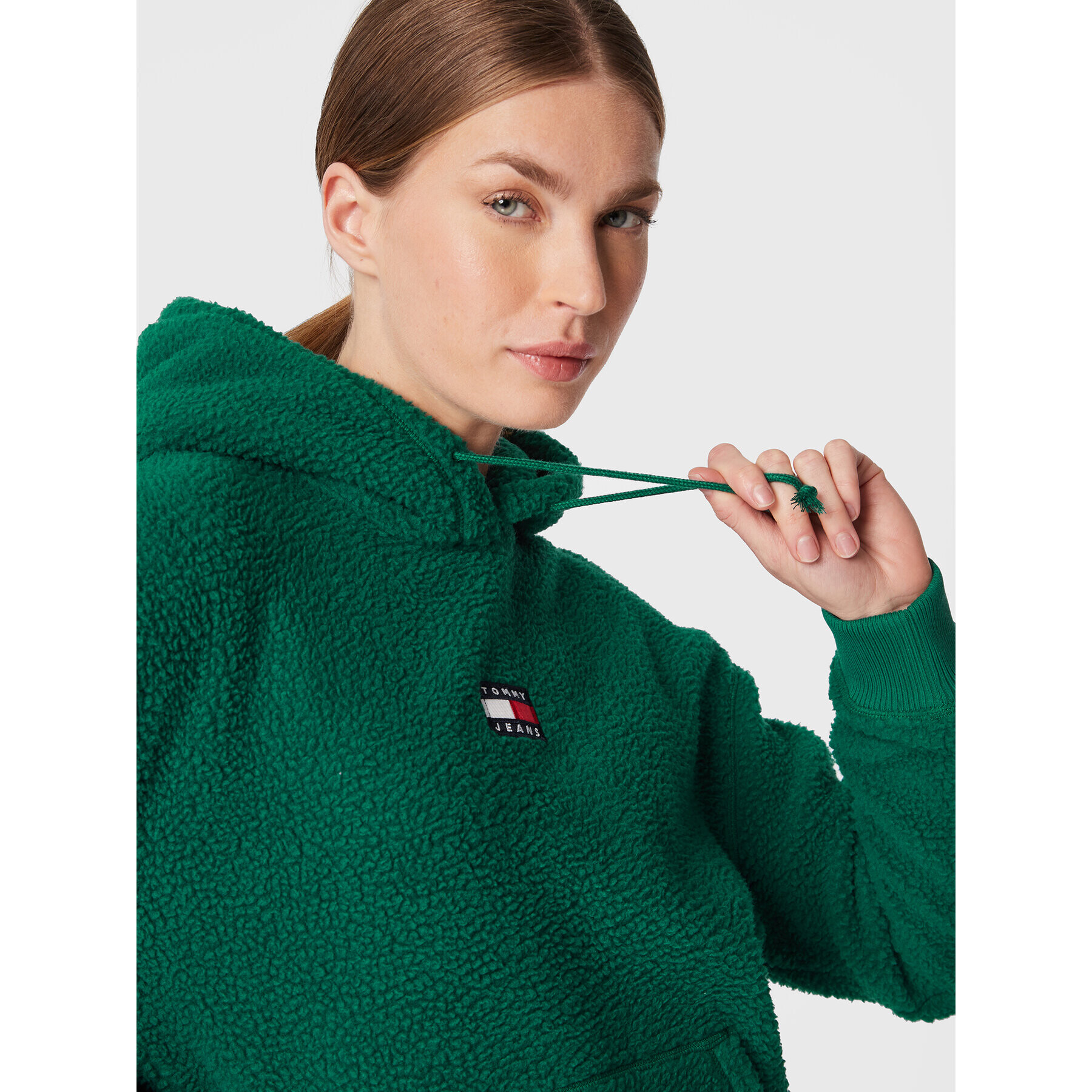 Tommy Jeans Суитшърт Center Badge Fleece DW0DW14690 Зелен Regular Fit - Pepit.bg