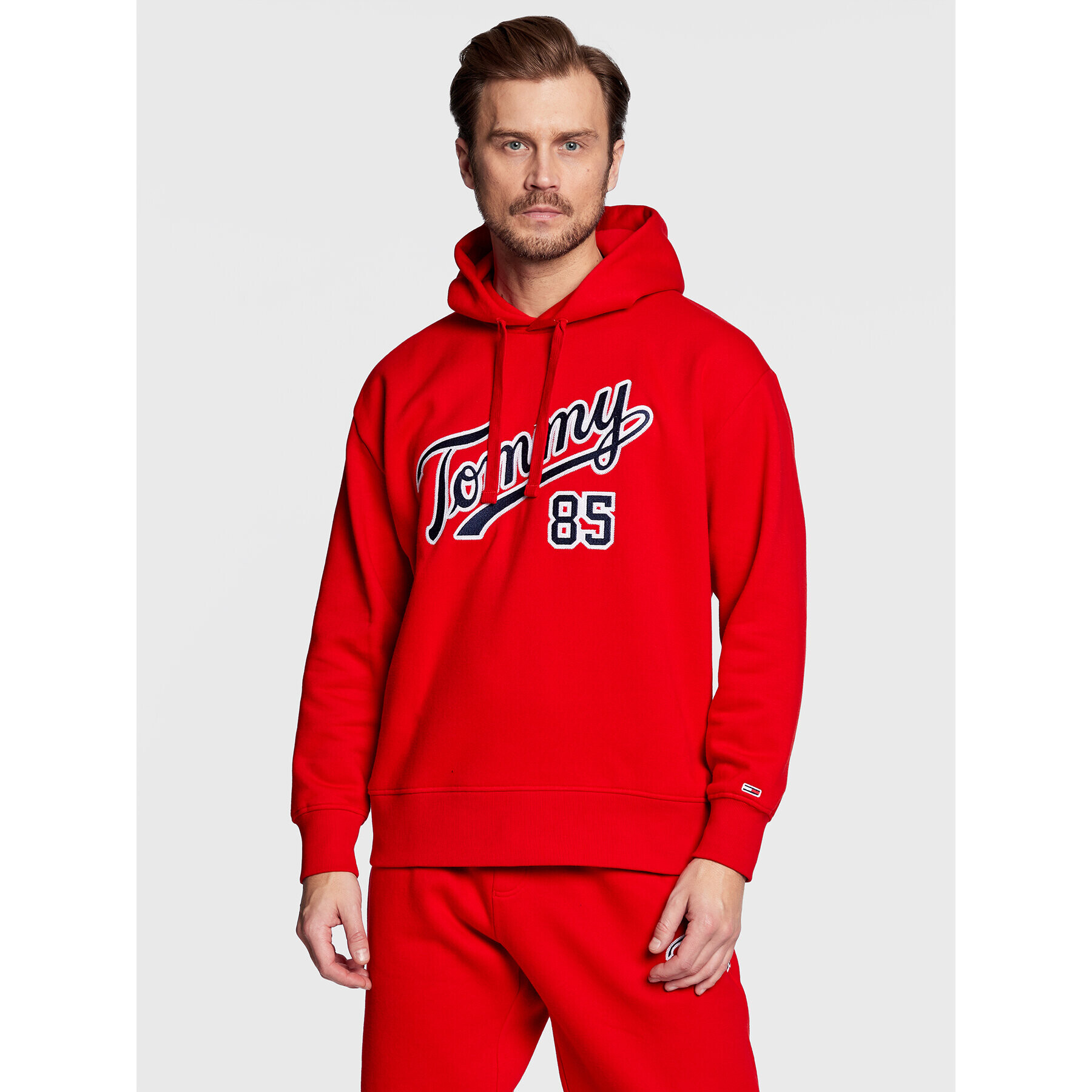 Tommy Jeans Суитшърт College DM0DM15711 Червен Relaxed Fit - Pepit.bg