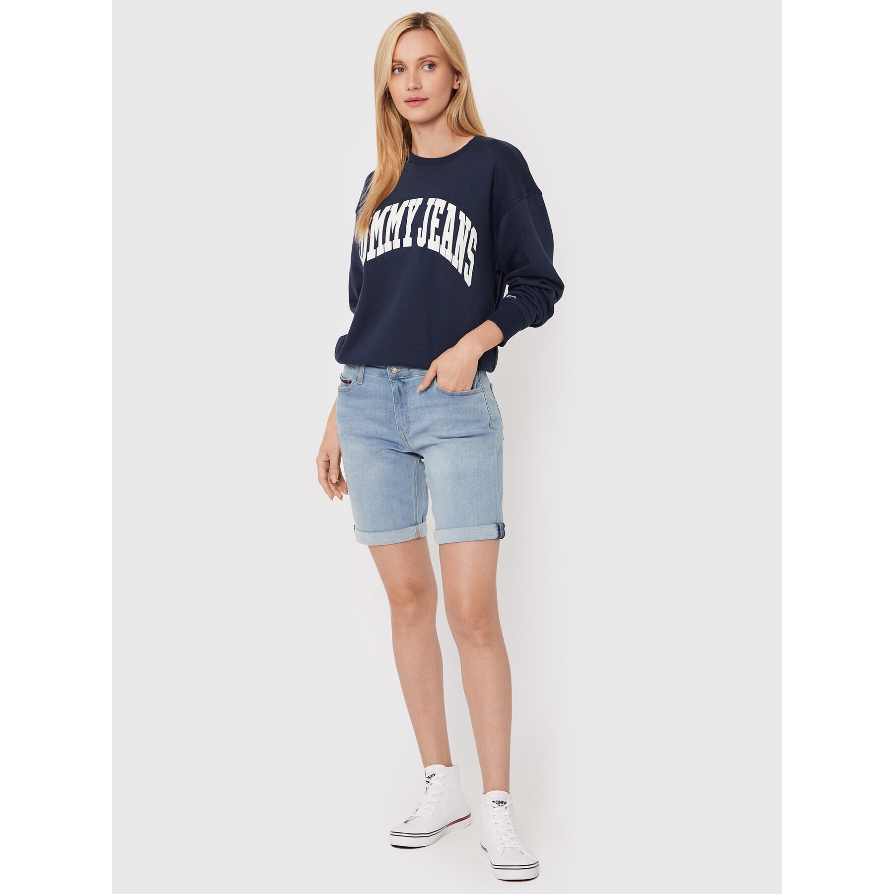 Tommy Jeans Суитшърт College DW0DW12714 Тъмносин Relaxed Fit - Pepit.bg