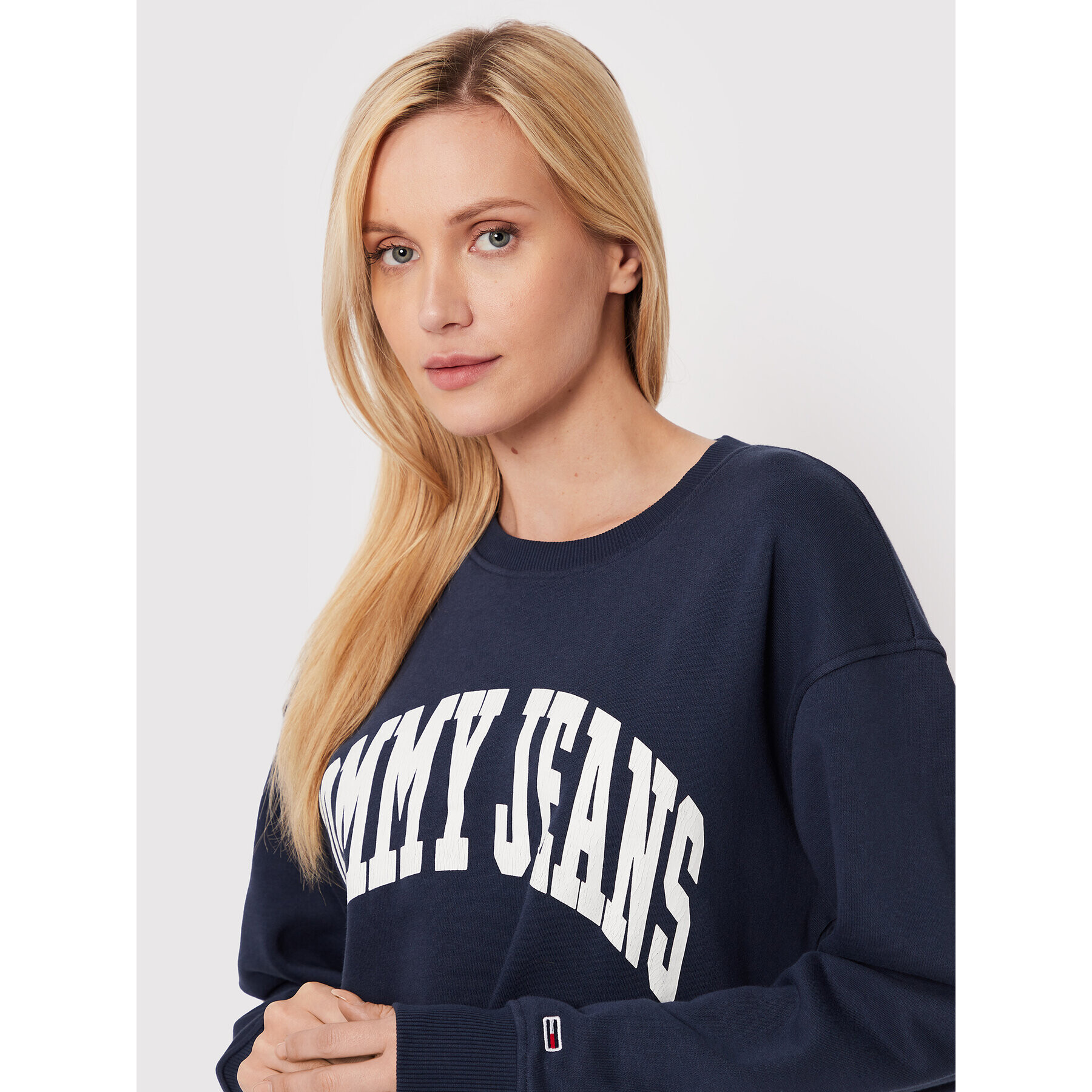 Tommy Jeans Суитшърт College DW0DW12714 Тъмносин Relaxed Fit - Pepit.bg