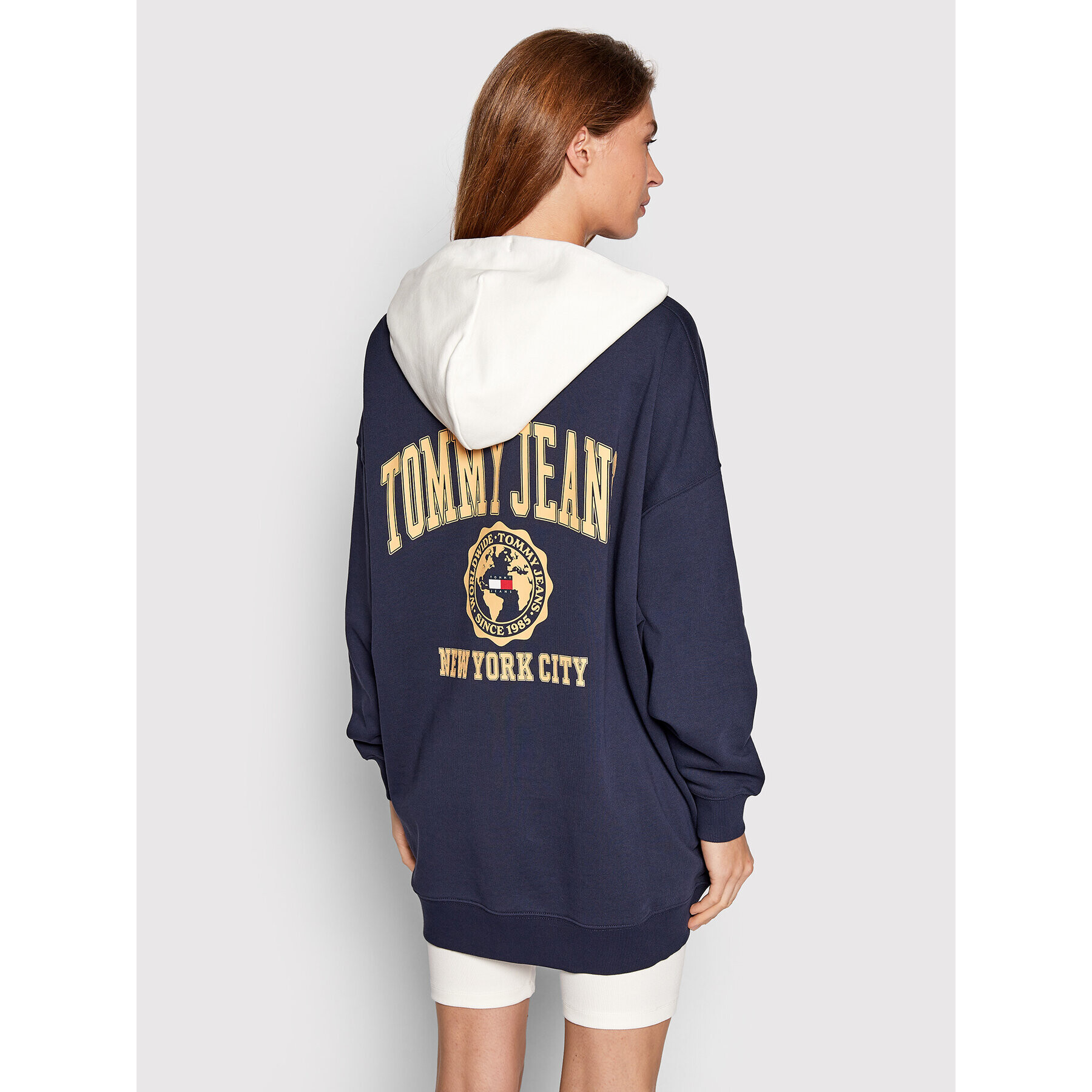 Tommy Jeans Суитшърт College Logo DW0DW13581 Тъмносин Oversize - Pepit.bg