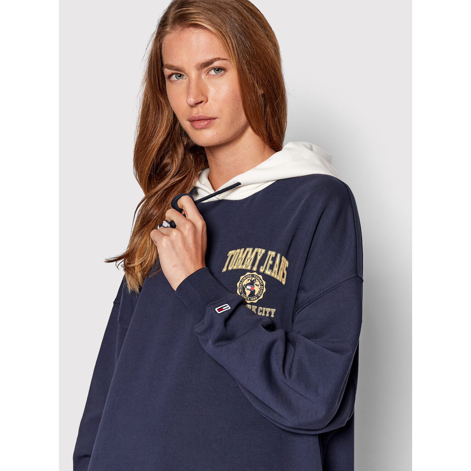 Tommy Jeans Суитшърт College Logo DW0DW13581 Тъмносин Oversize - Pepit.bg