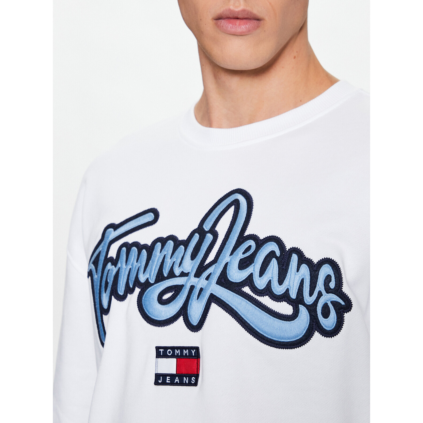 Tommy Jeans Суитшърт College Pop DM0DM16383 Бял Relaxed Fit - Pepit.bg