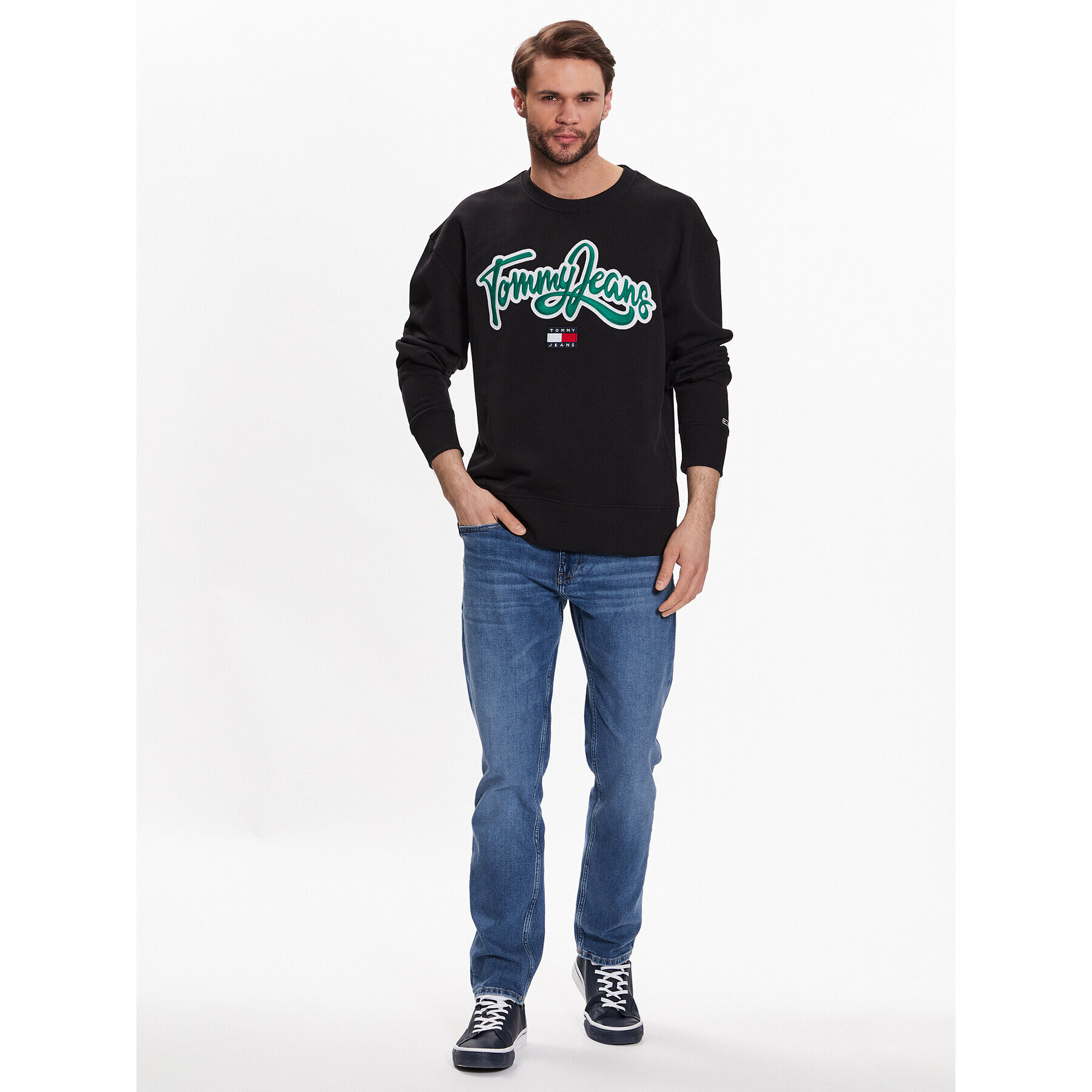 Tommy Jeans Суитшърт College Pop DM0DM16383 Черен Relaxed Fit - Pepit.bg