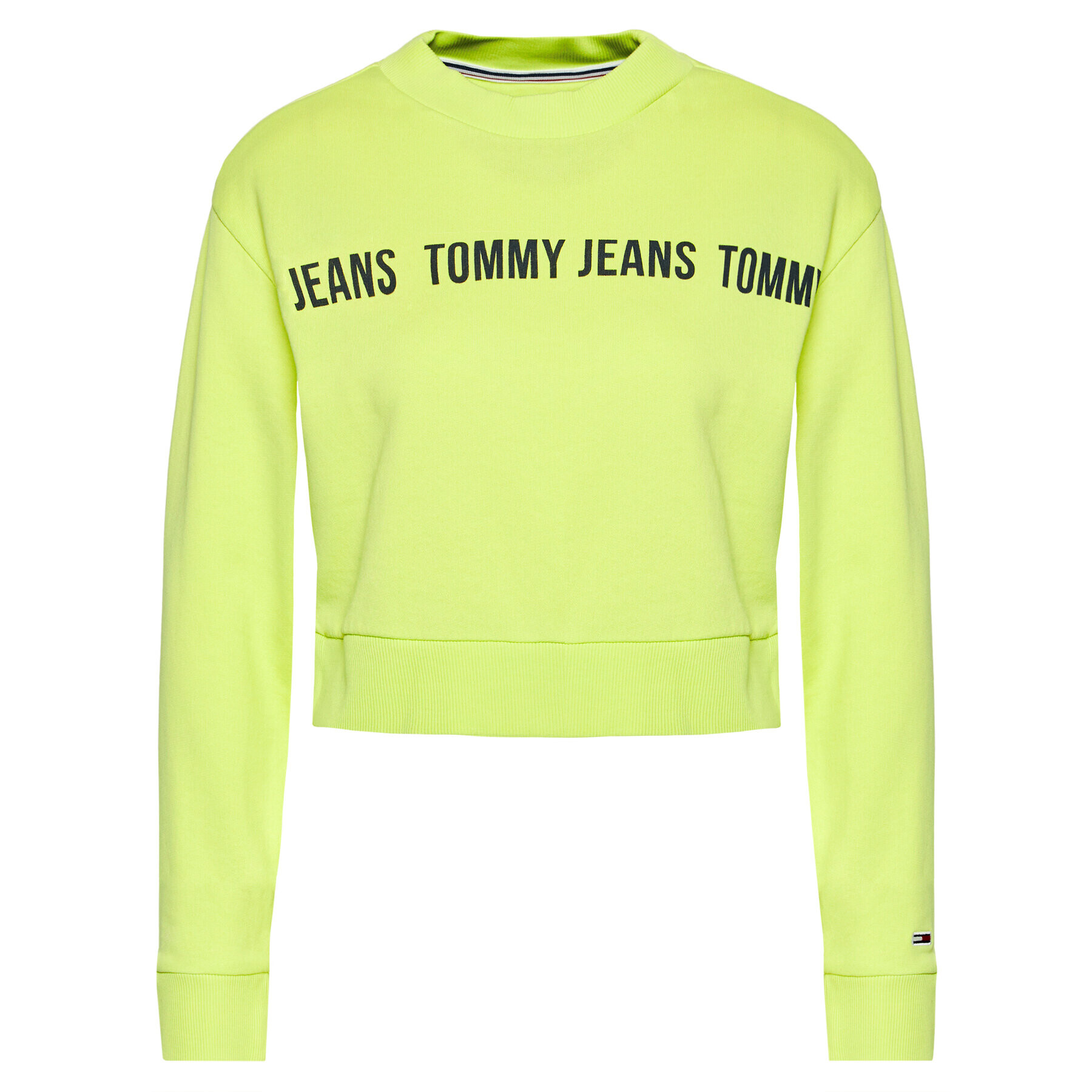 Tommy Jeans Суитшърт Cropped Tape Crew DW0DW09793 Зелен Regular Fit - Pepit.bg