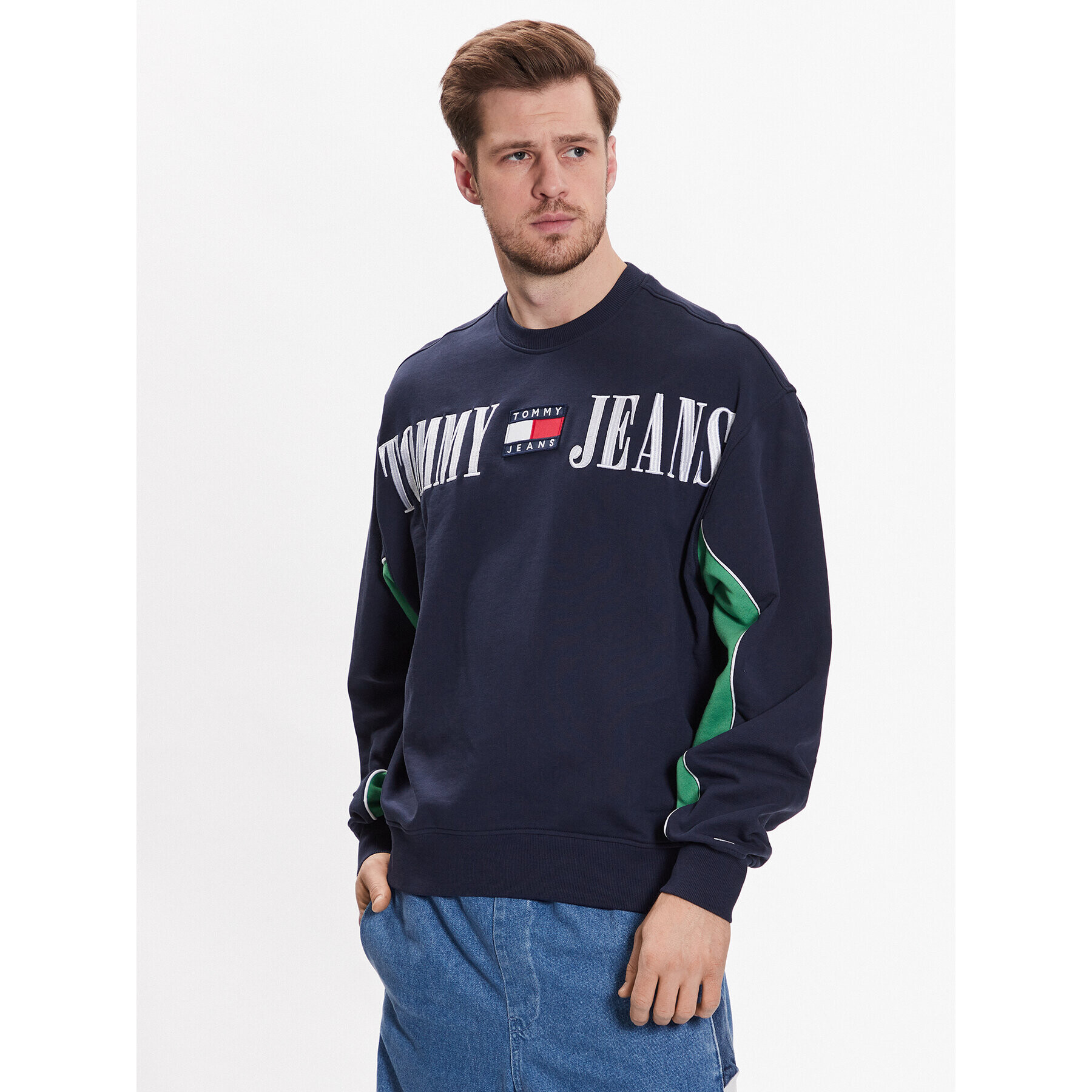 Tommy Jeans Суитшърт DM0DM16378 Тъмносин Boxy Fit - Pepit.bg