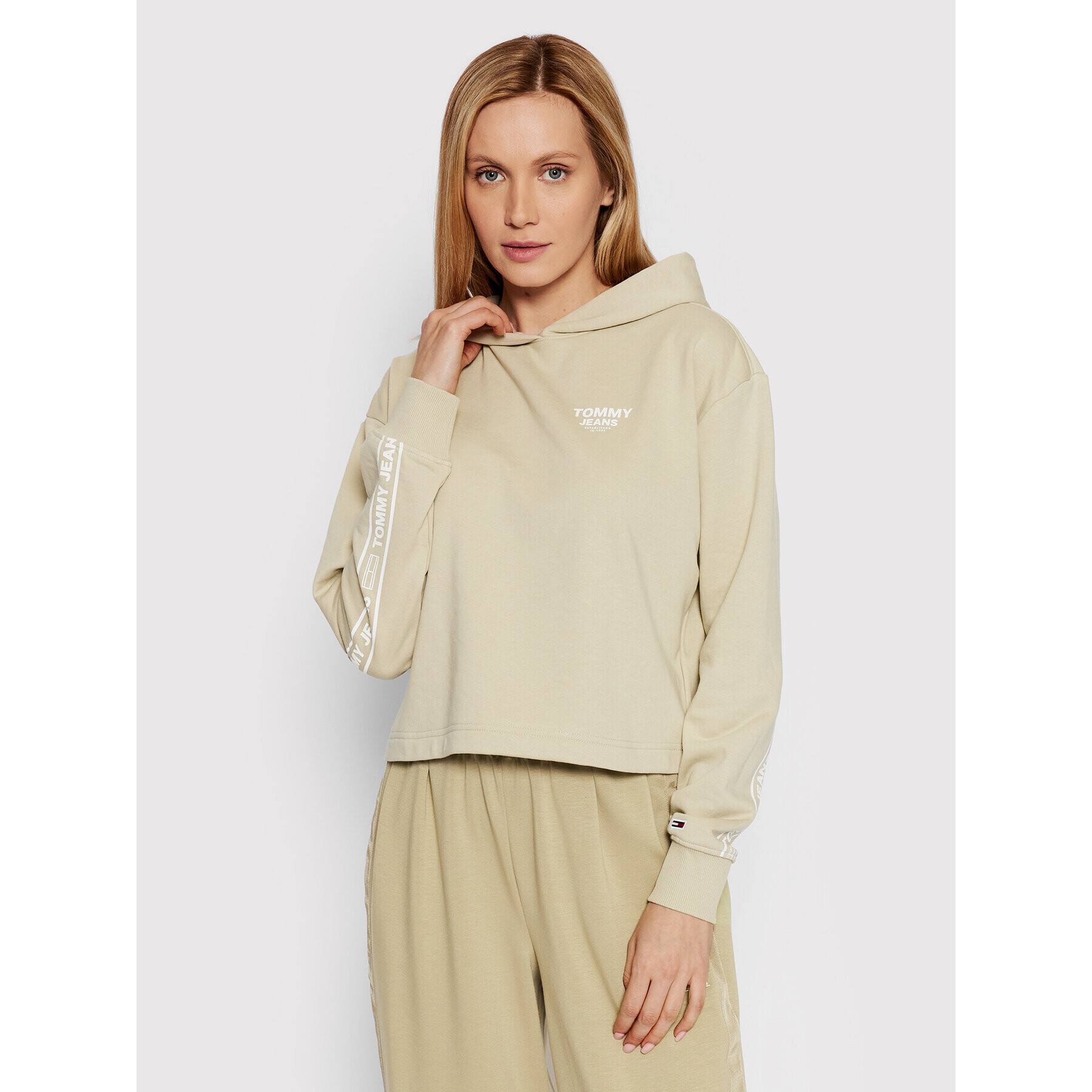 Tommy Jeans Суитшърт DW0DW12719 Бежов Boxy Fit - Pepit.bg