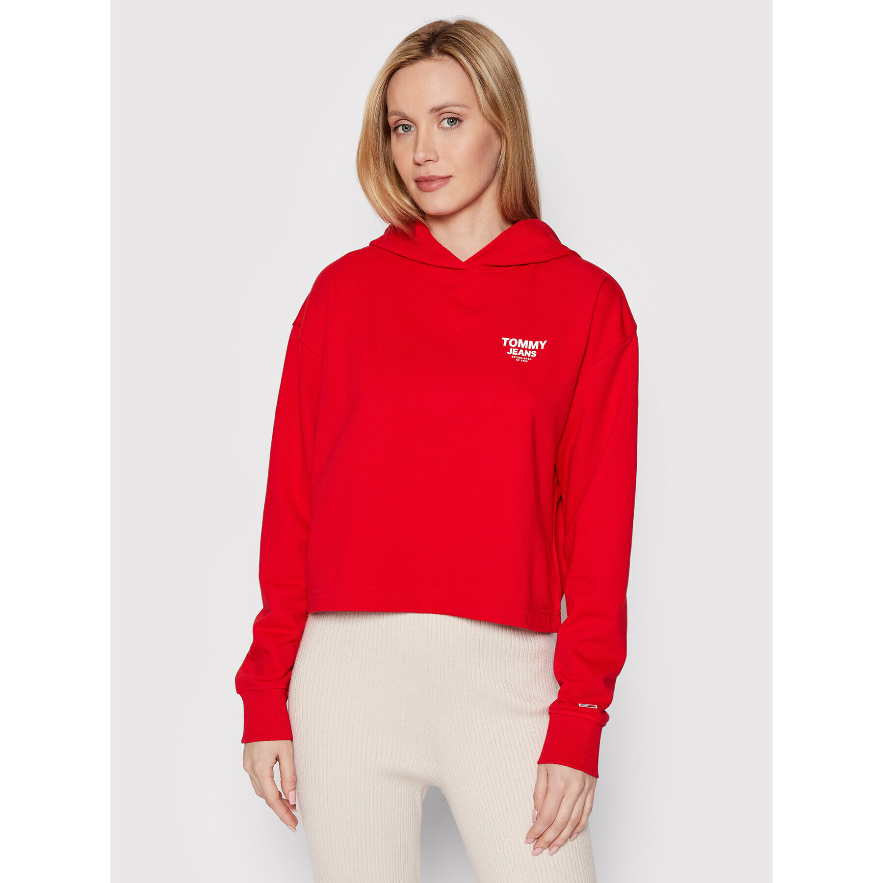 Tommy Jeans Суитшърт DW0DW12719 Червен Boxy Fit - Pepit.bg
