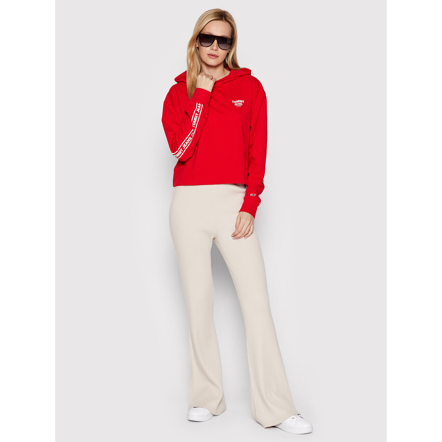 Tommy Jeans Суитшърт DW0DW12719 Червен Boxy Fit - Pepit.bg