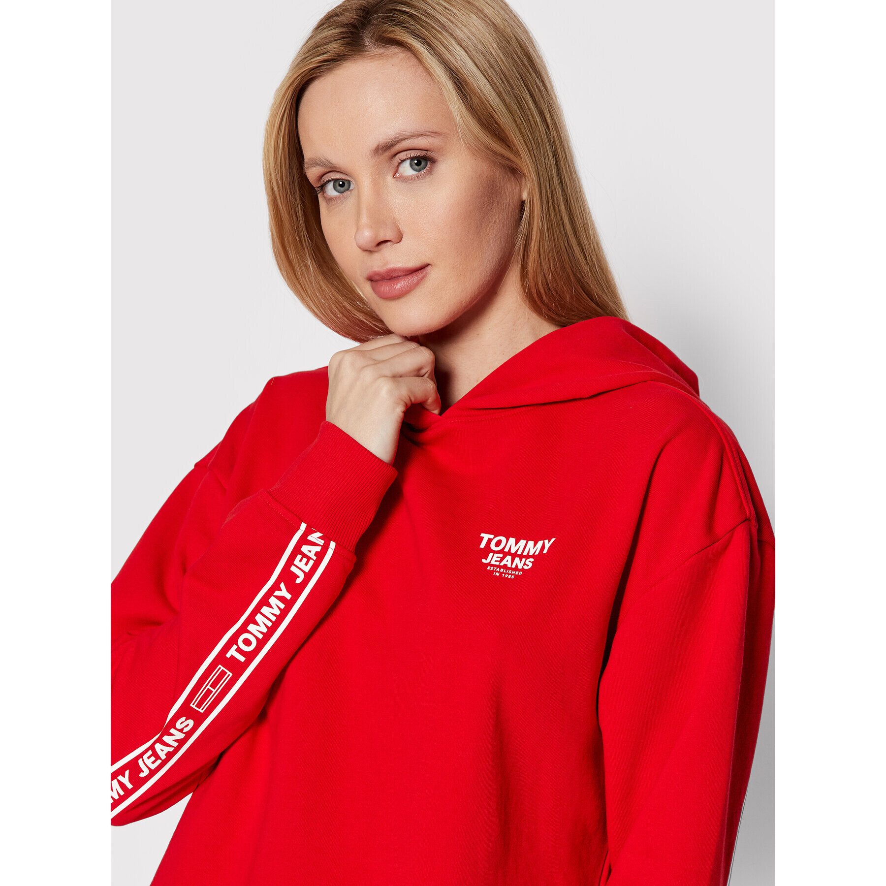 Tommy Jeans Суитшърт DW0DW12719 Червен Boxy Fit - Pepit.bg