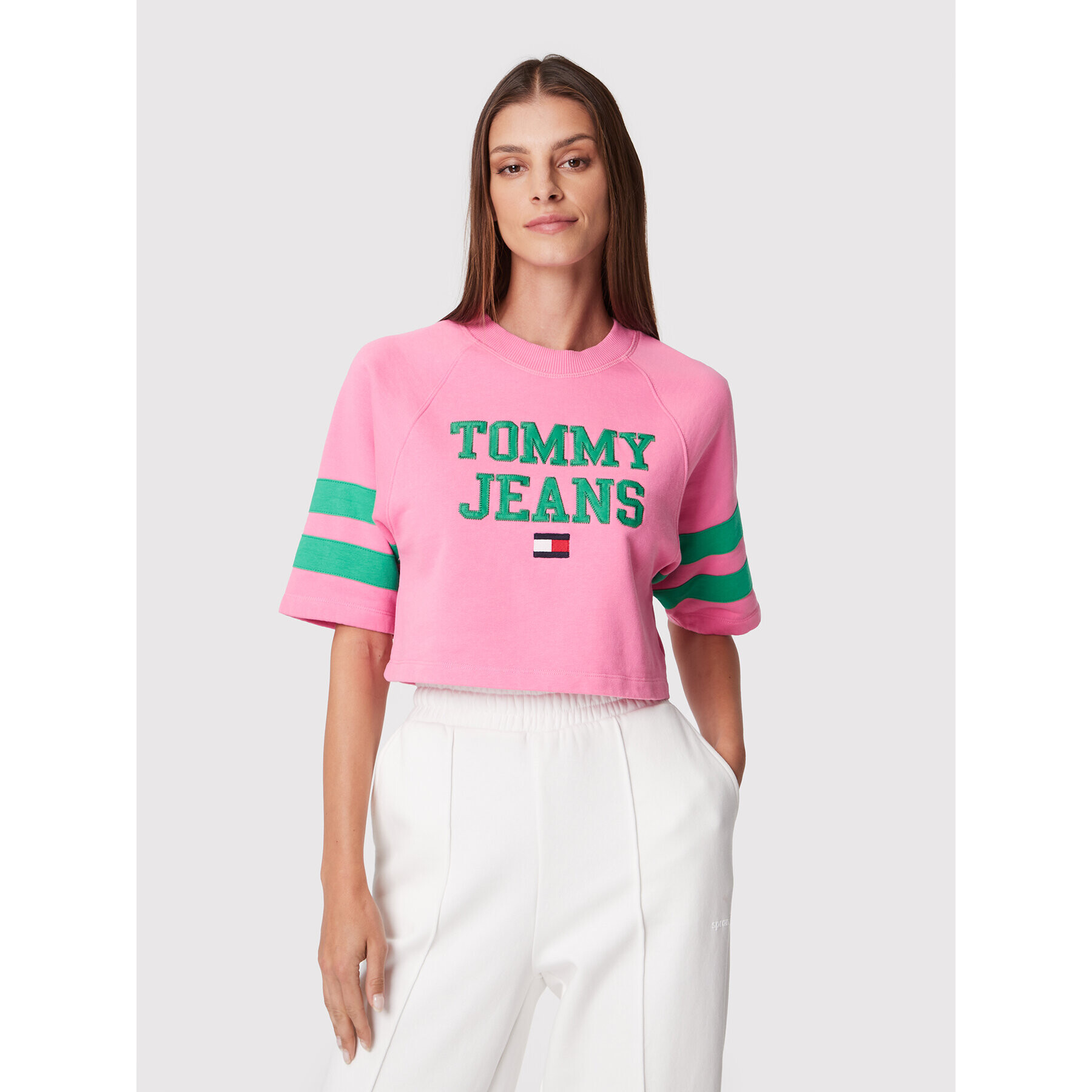 Tommy Jeans Суитшърт DW0DW14213 Розов Cropped Fit - Pepit.bg