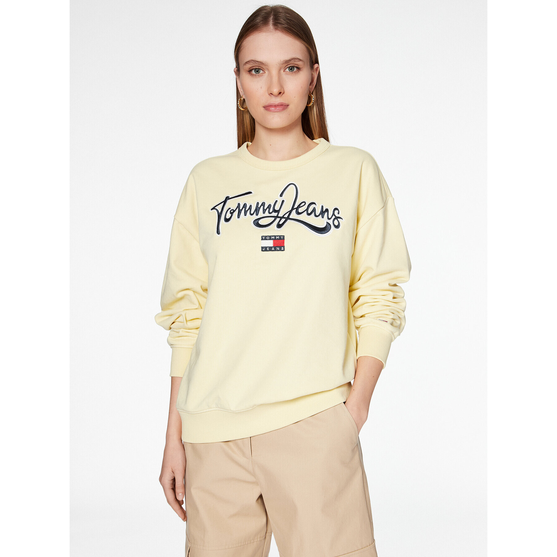 Tommy Jeans Суитшърт DW0DW15428 Жълт Relaxed Fit - Pepit.bg