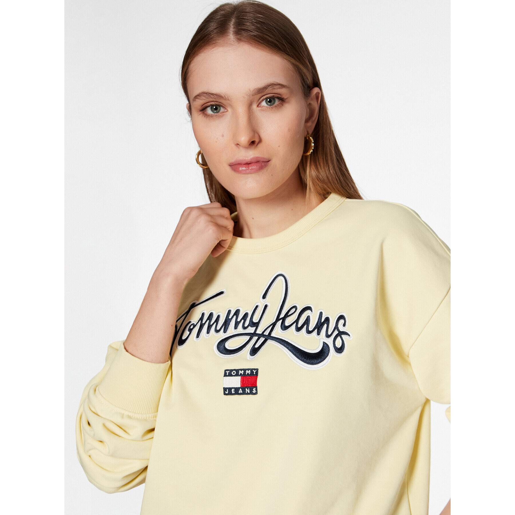 Tommy Jeans Суитшърт DW0DW15428 Жълт Relaxed Fit - Pepit.bg