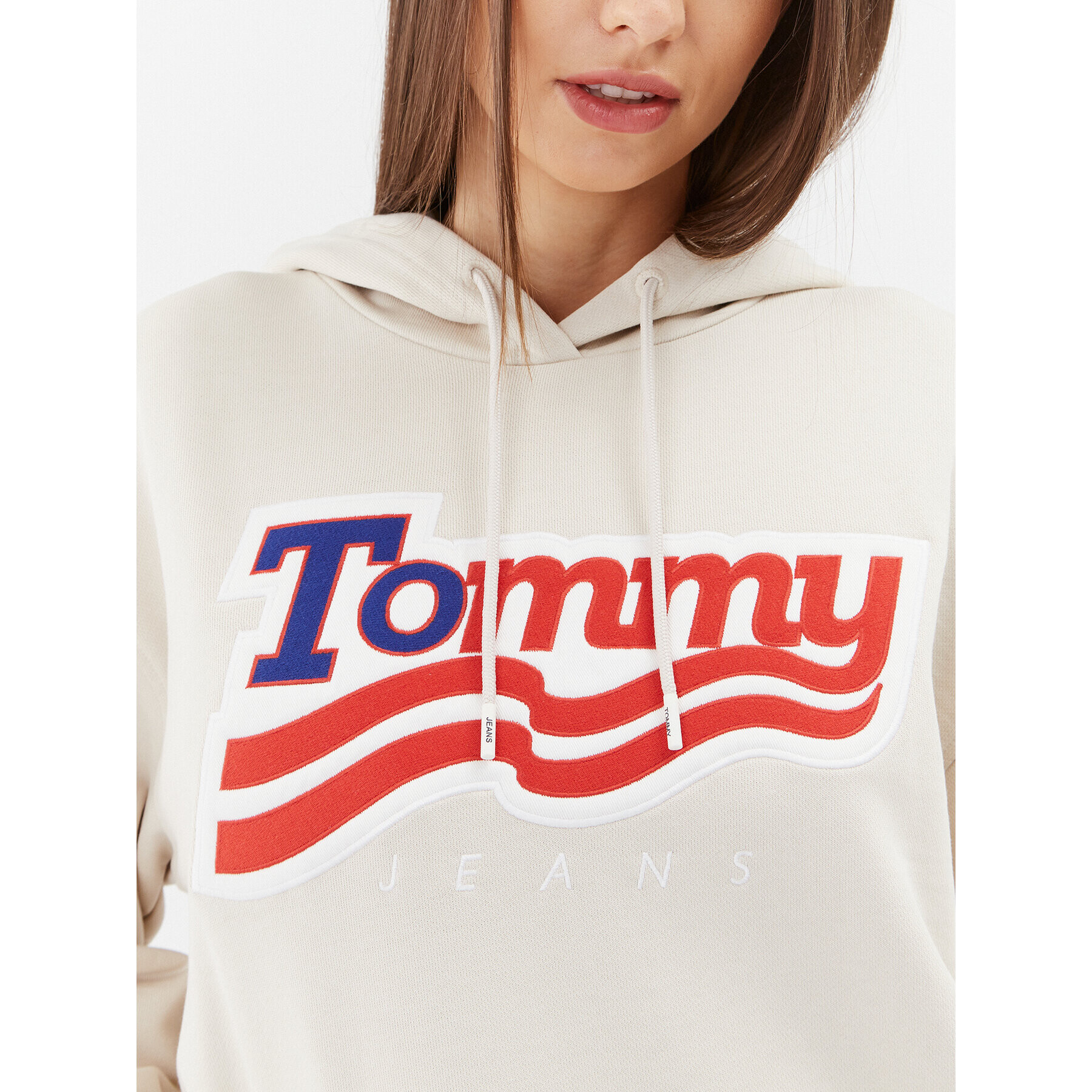 Tommy Jeans Суитшърт DW0DW17689 Бежов Relaxed Fit - Pepit.bg