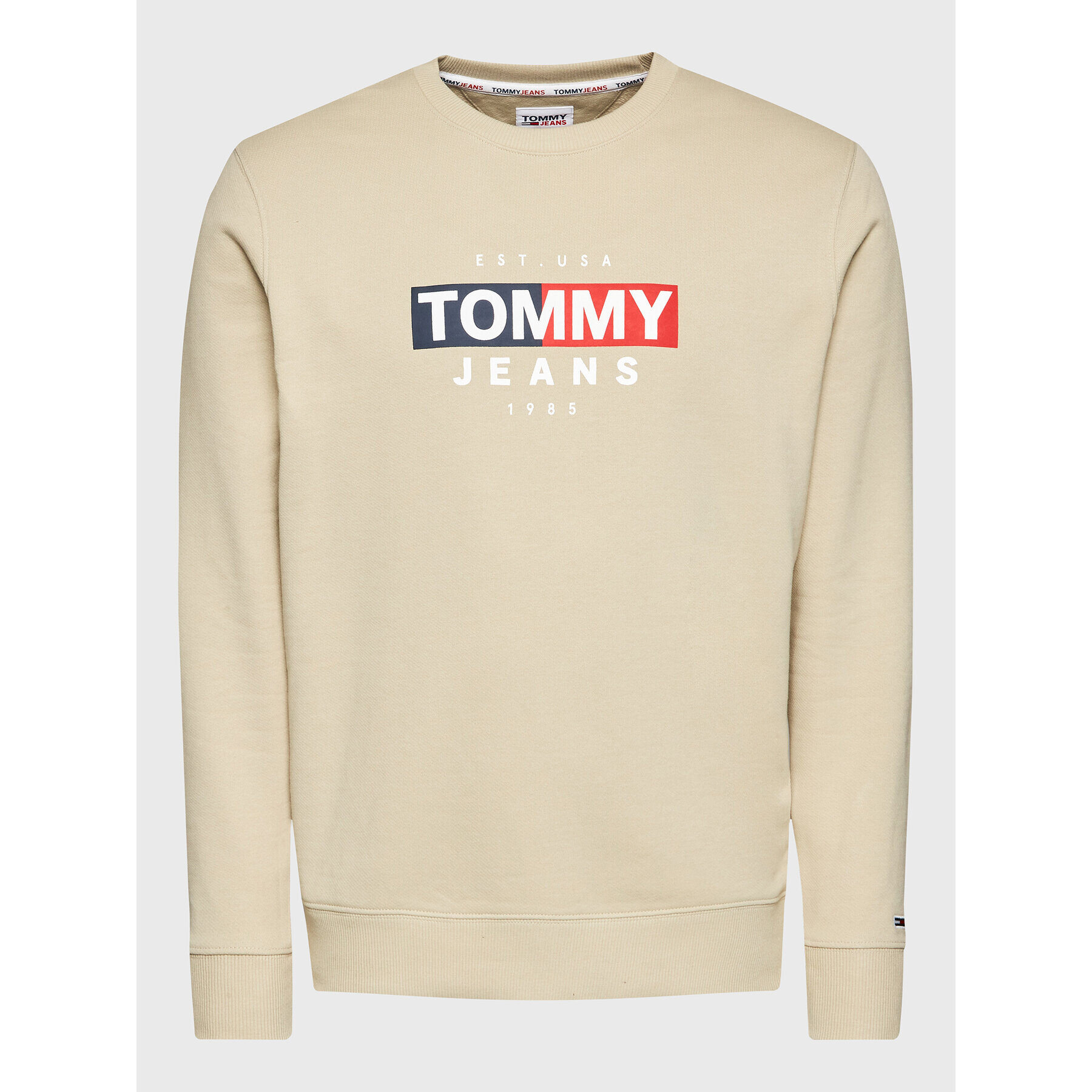 Tommy Jeans Суитшърт Entry Flag DM0DM14341 Бежов Regular Fit - Pepit.bg