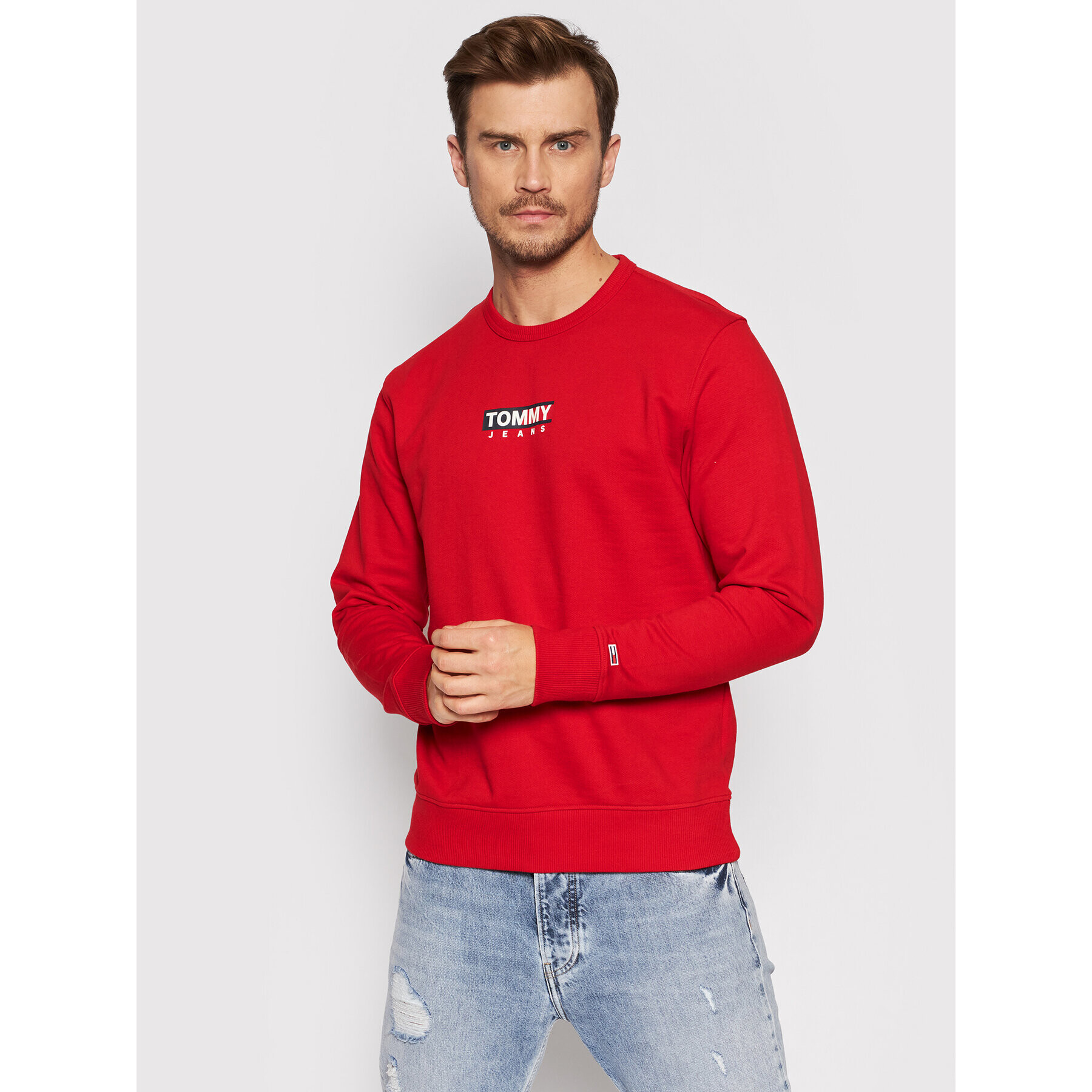 Tommy Jeans Суитшърт Entry Graphic DM0DM11627 Червен Regular Fit - Pepit.bg