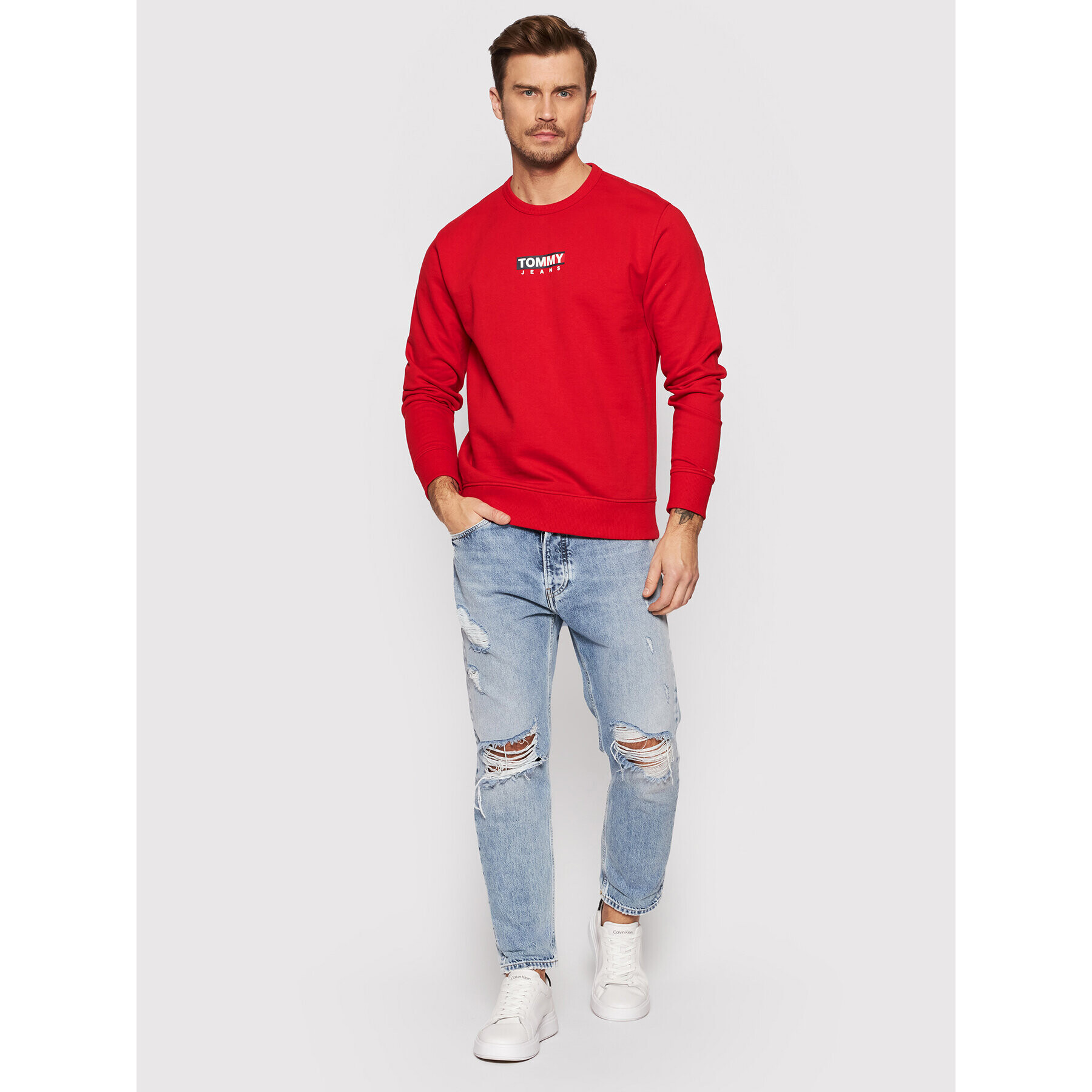 Tommy Jeans Суитшърт Entry Graphic DM0DM11627 Червен Regular Fit - Pepit.bg