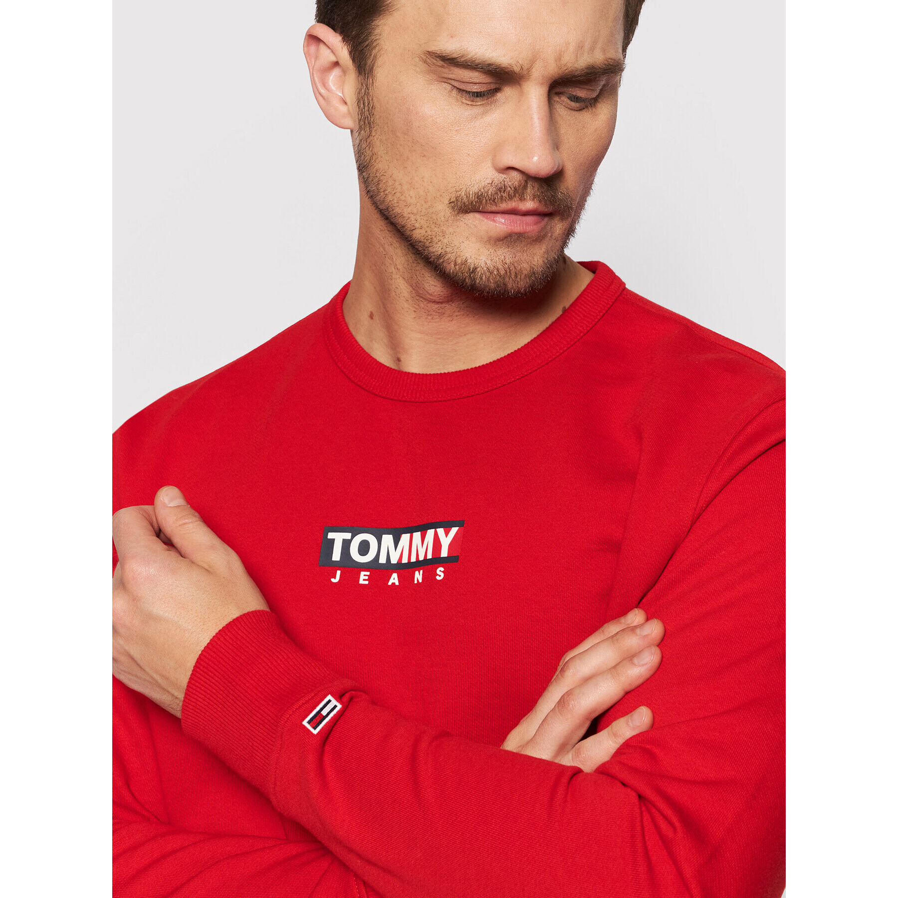 Tommy Jeans Суитшърт Entry Graphic DM0DM11627 Червен Regular Fit - Pepit.bg