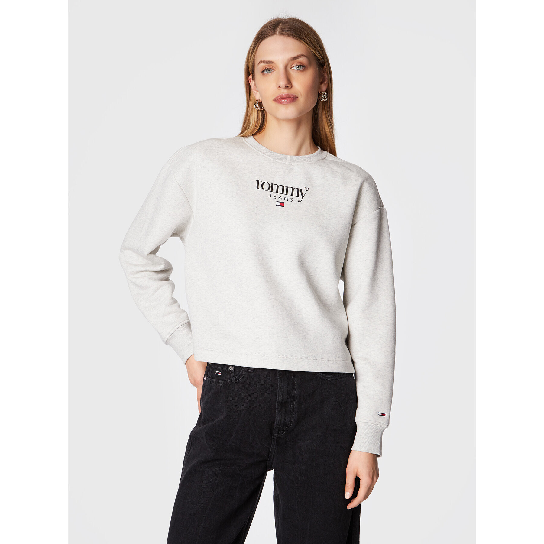 Tommy Jeans Суитшърт Essential DW0DW14325 Сив Relaxed Fit - Pepit.bg