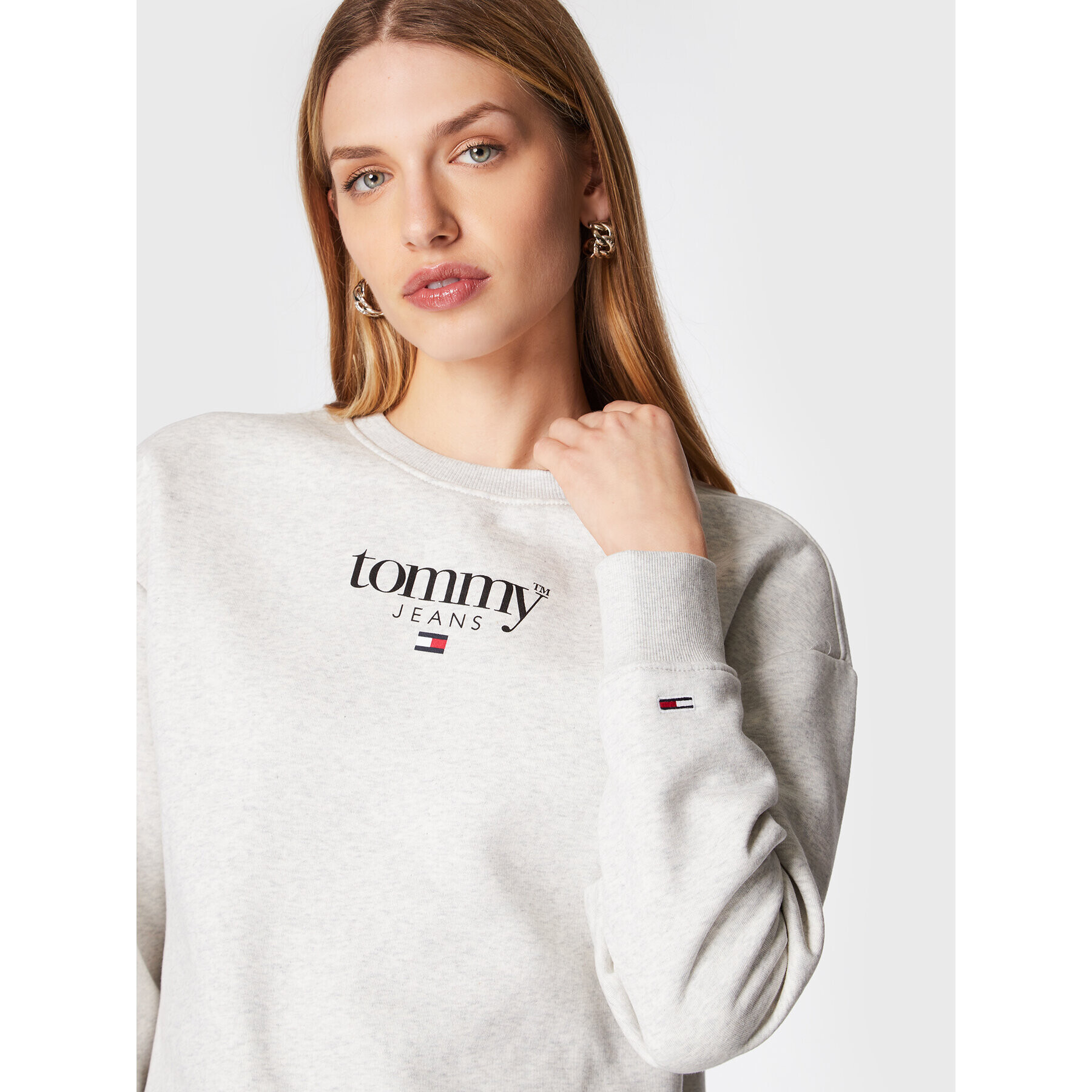 Tommy Jeans Суитшърт Essential DW0DW14325 Сив Relaxed Fit - Pepit.bg