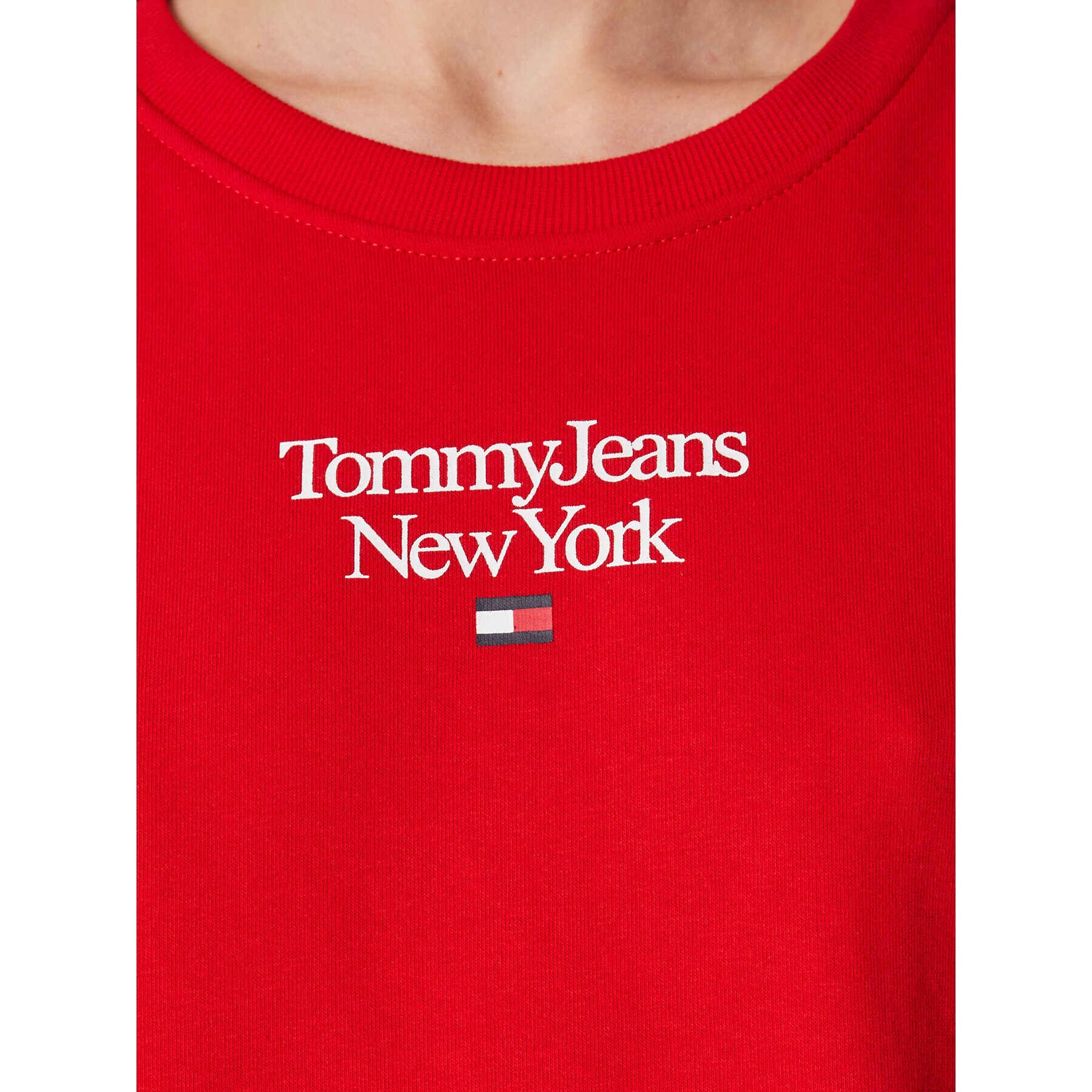 Tommy Jeans Суитшърт Essential DW0DW14851 Червен Regular Fit - Pepit.bg