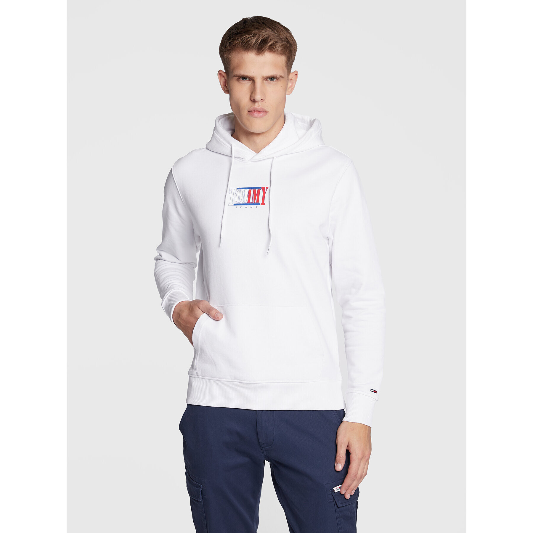 Tommy Jeans Суитшърт Essential Graphic DM0DM15006 Бял Regular Fit - Pepit.bg