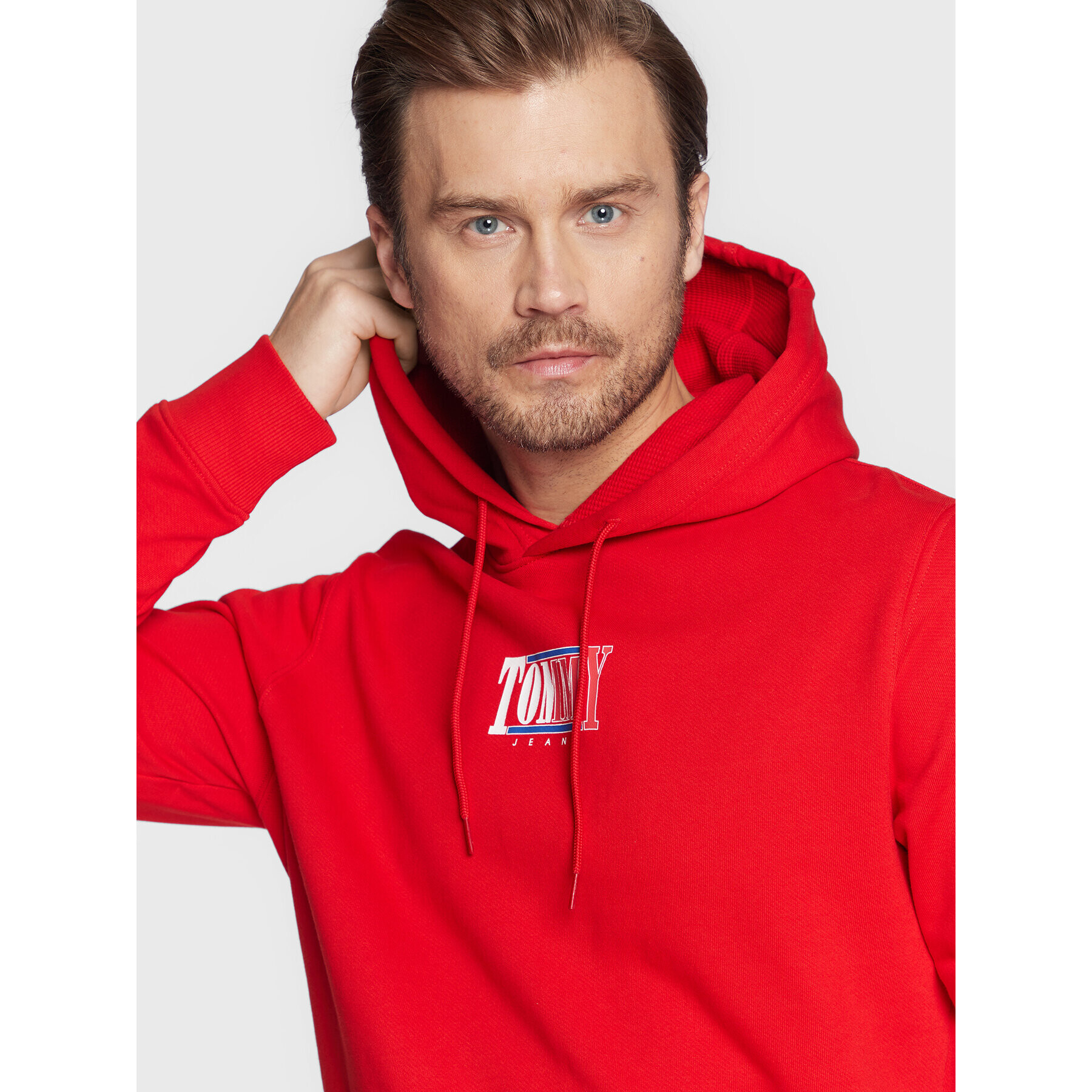 Tommy Jeans Суитшърт Essential Graphic DM0DM15006 Червен Regular Fit - Pepit.bg