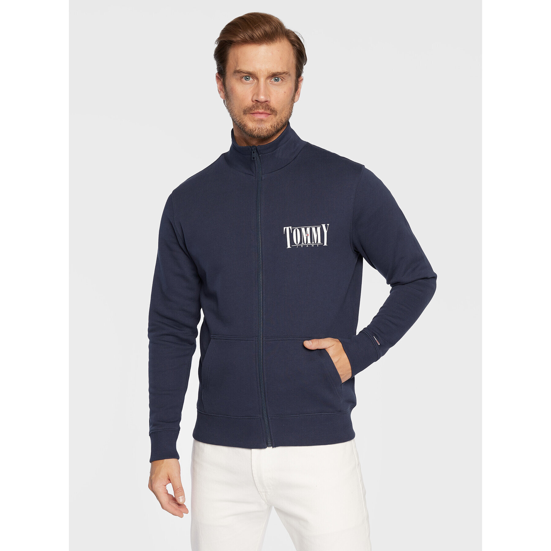 Tommy Jeans Суитшърт Essential Graphic DM0DM15008 Тъмносин Regular Fit - Pepit.bg