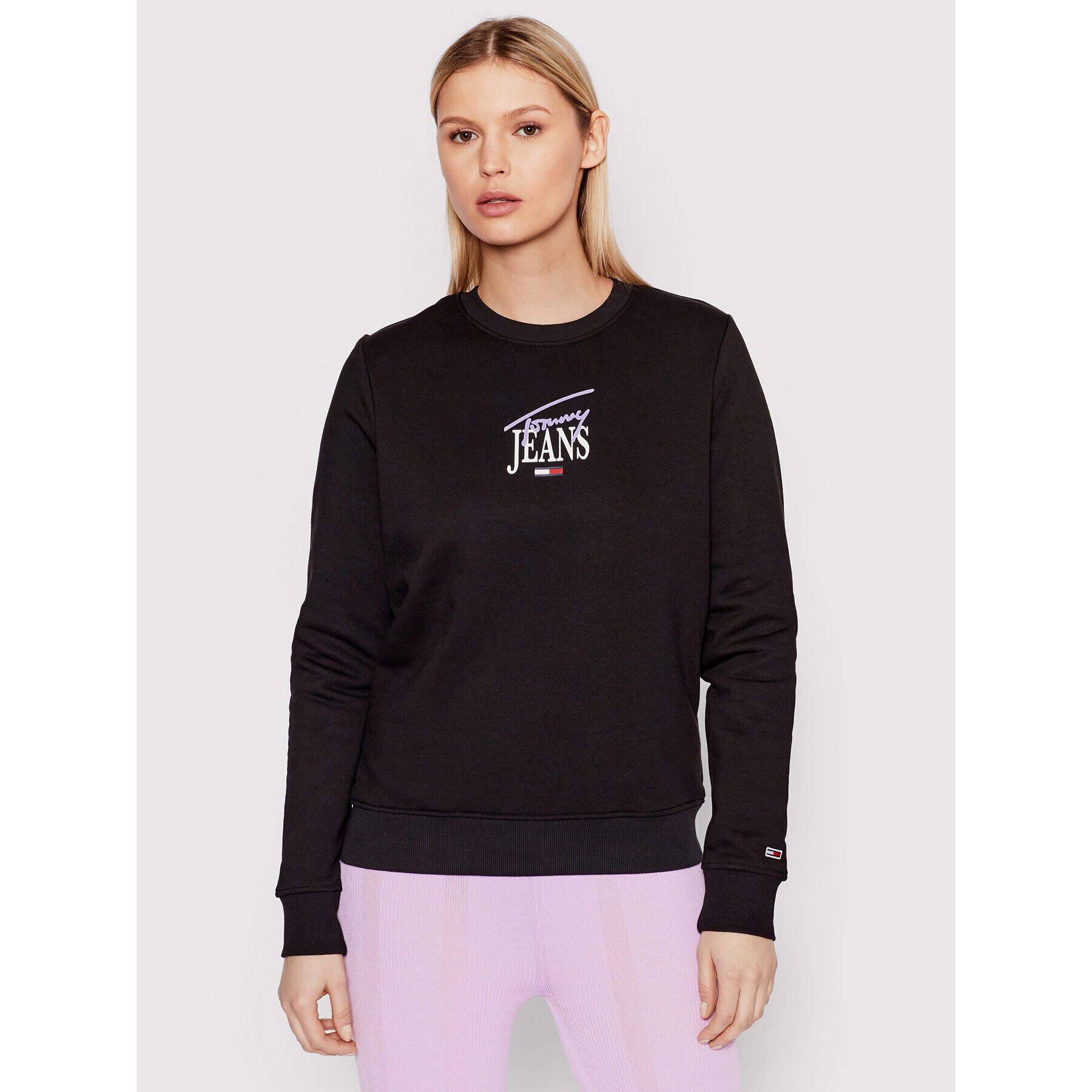 Tommy Jeans Суитшърт Essential Logo DW0DW11823 Черен Regular Fit - Pepit.bg