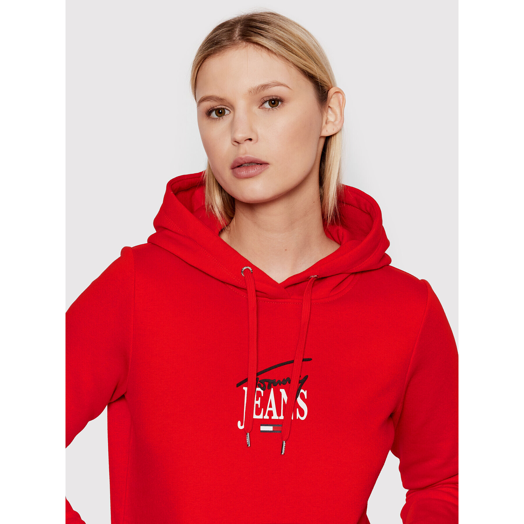 Tommy Jeans Суитшърт Essential Logo DW0DW11824 Червен Regular Fit - Pepit.bg