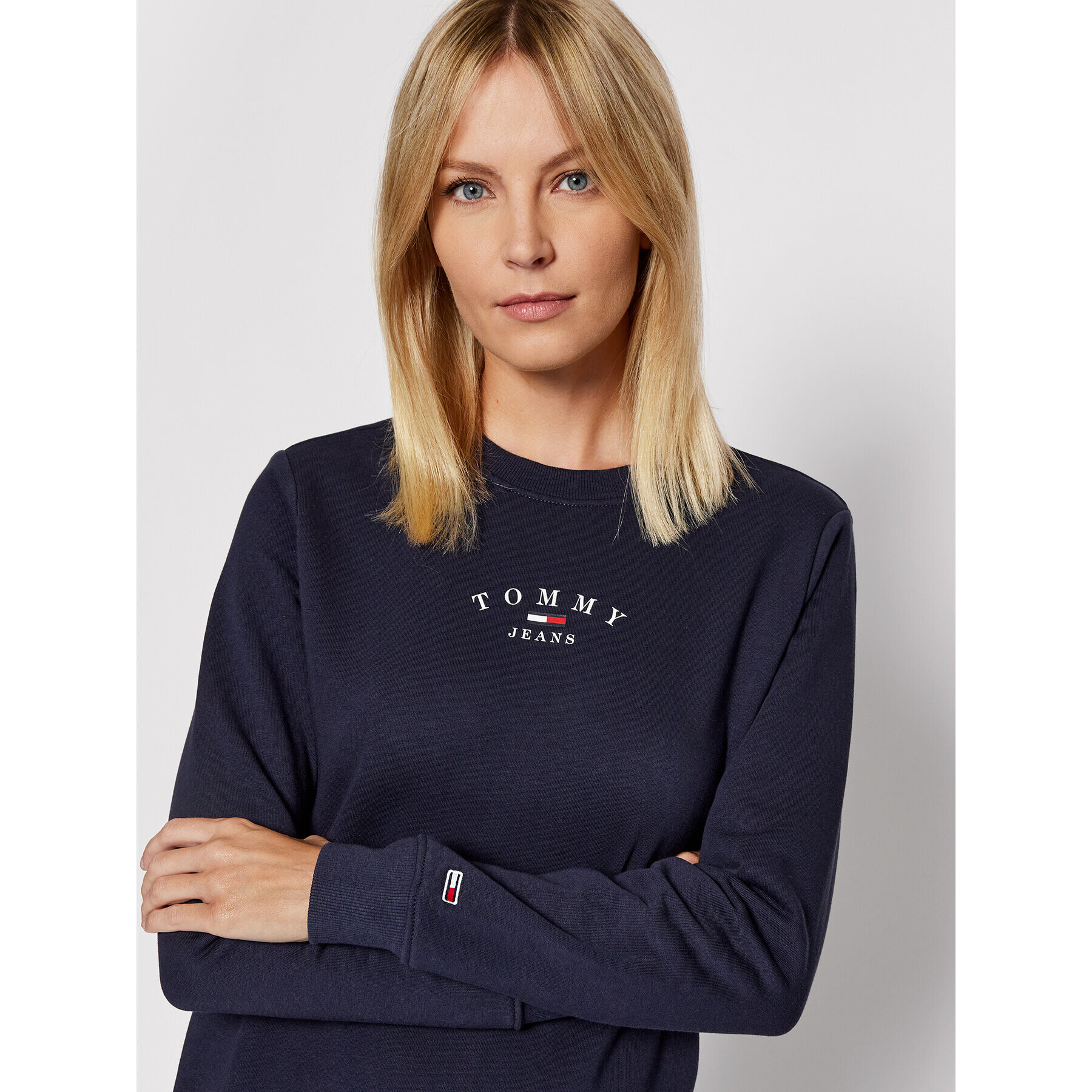 Tommy Jeans Суитшърт Essential Logo DW0DW11825 Тъмносин Regular Fit - Pepit.bg