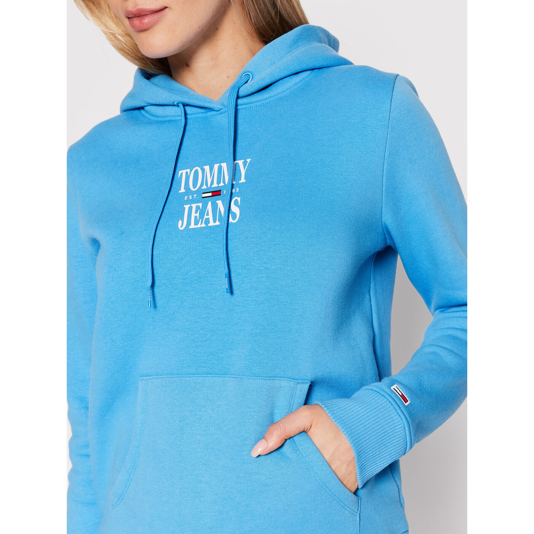 Tommy Jeans Суитшърт Essential Logo DW0DW12650 Син Regular Fit - Pepit.bg