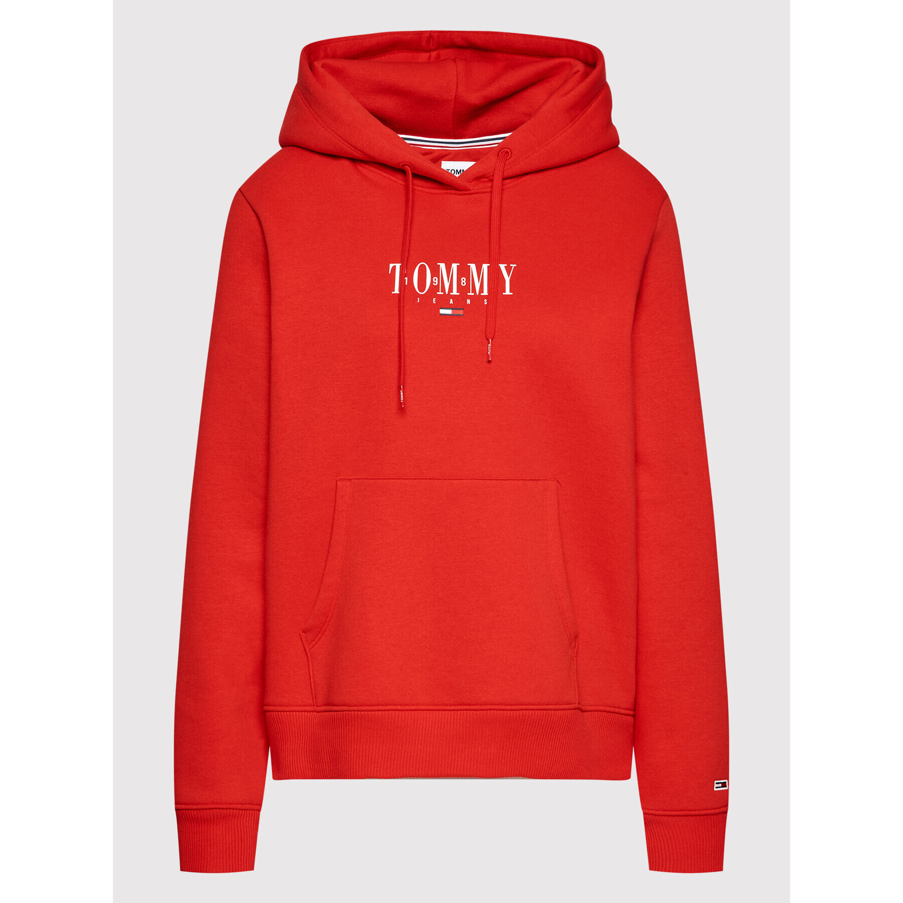Tommy Jeans Суитшърт Essential Logo DW0DW12723 Червен Regular Fit - Pepit.bg