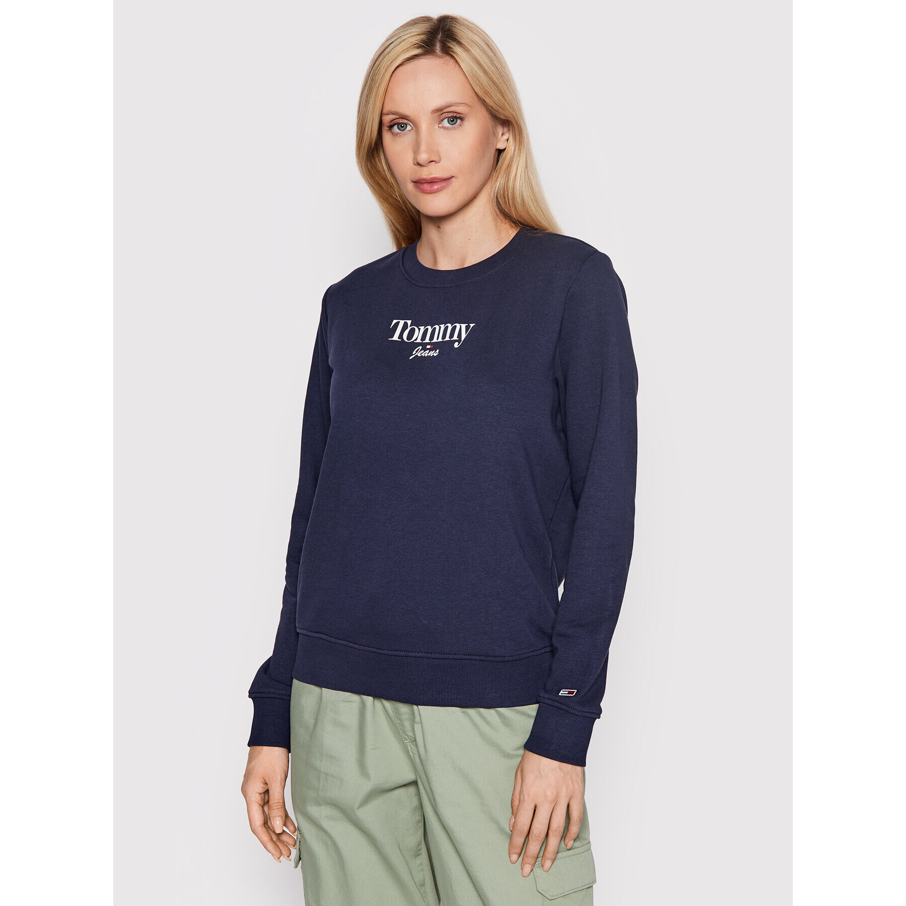 Tommy Jeans Суитшърт Essential Logo DW0DW13574 Тъмносин Regular Fit - Pepit.bg