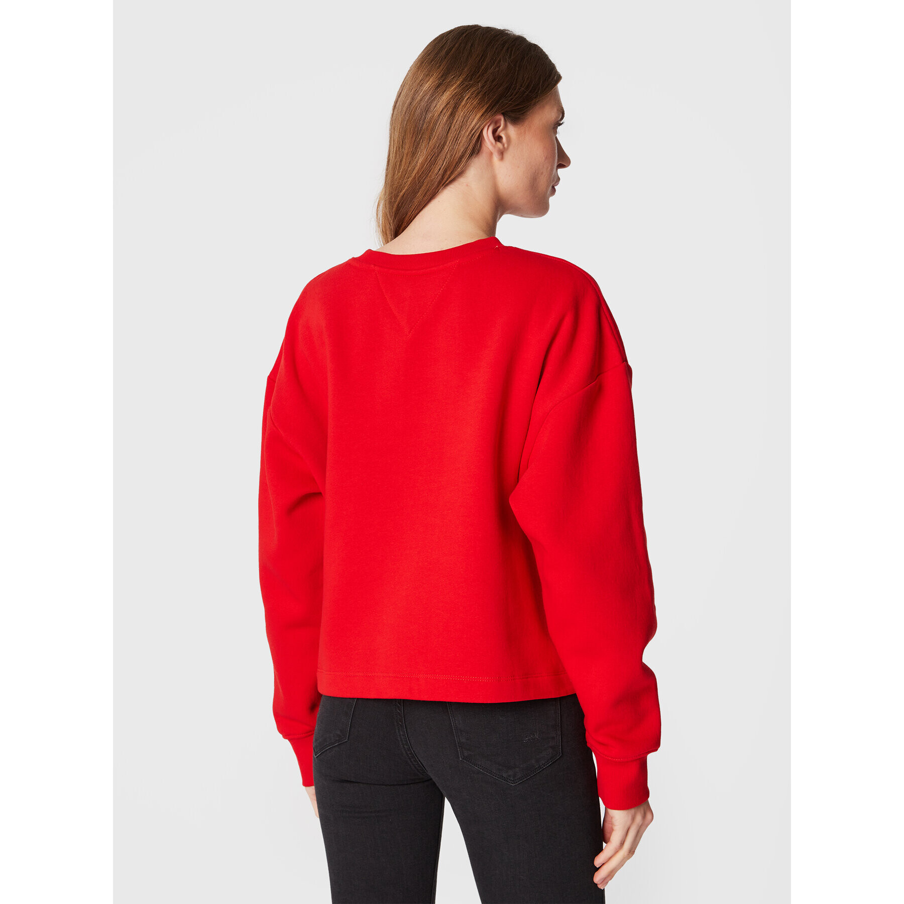 Tommy Jeans Суитшърт Essential Logo DW0DW14325 Червен Relaxed Fit - Pepit.bg