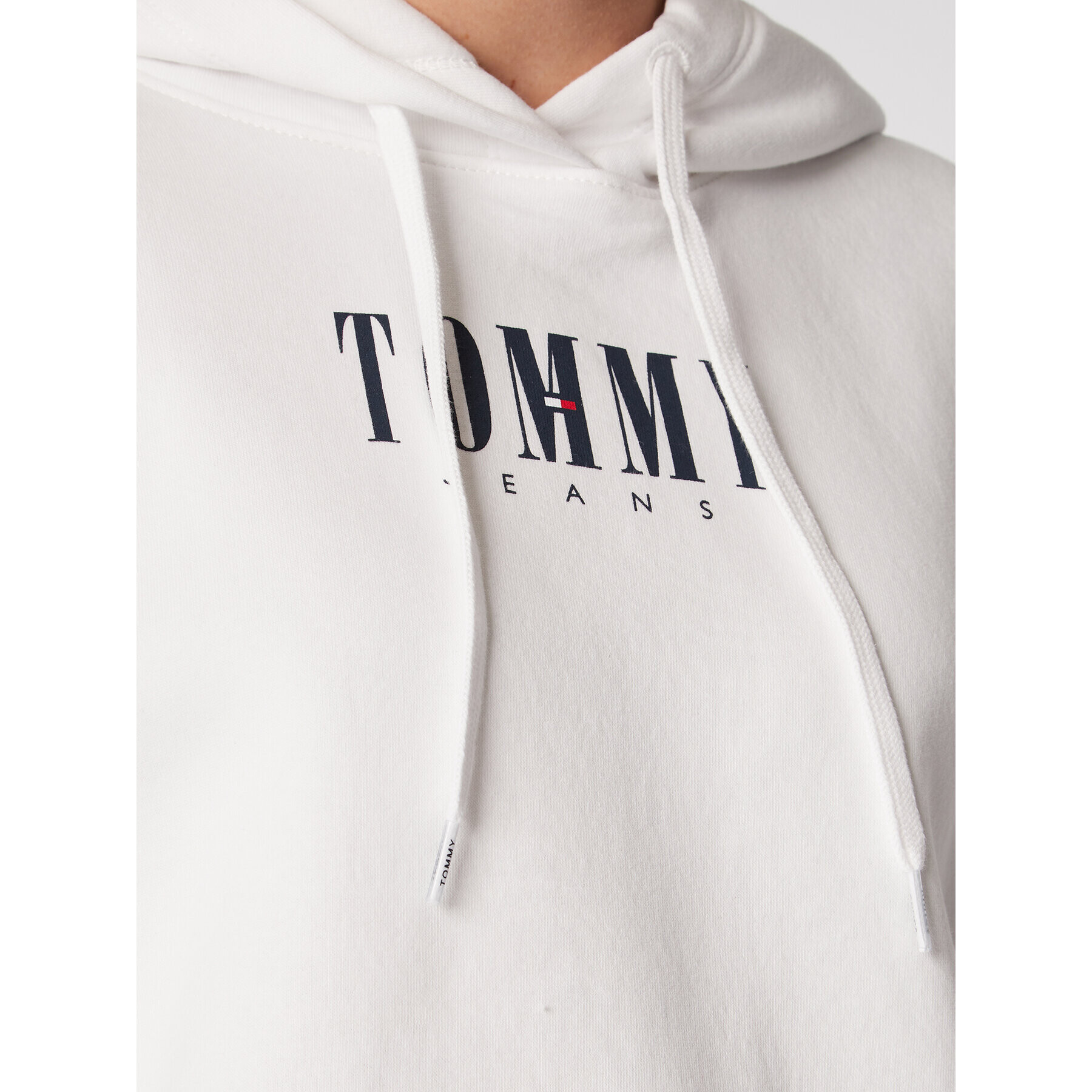 Tommy Jeans Суитшърт Essential Logo DW0DW14327 Бял Relaxed Fit - Pepit.bg