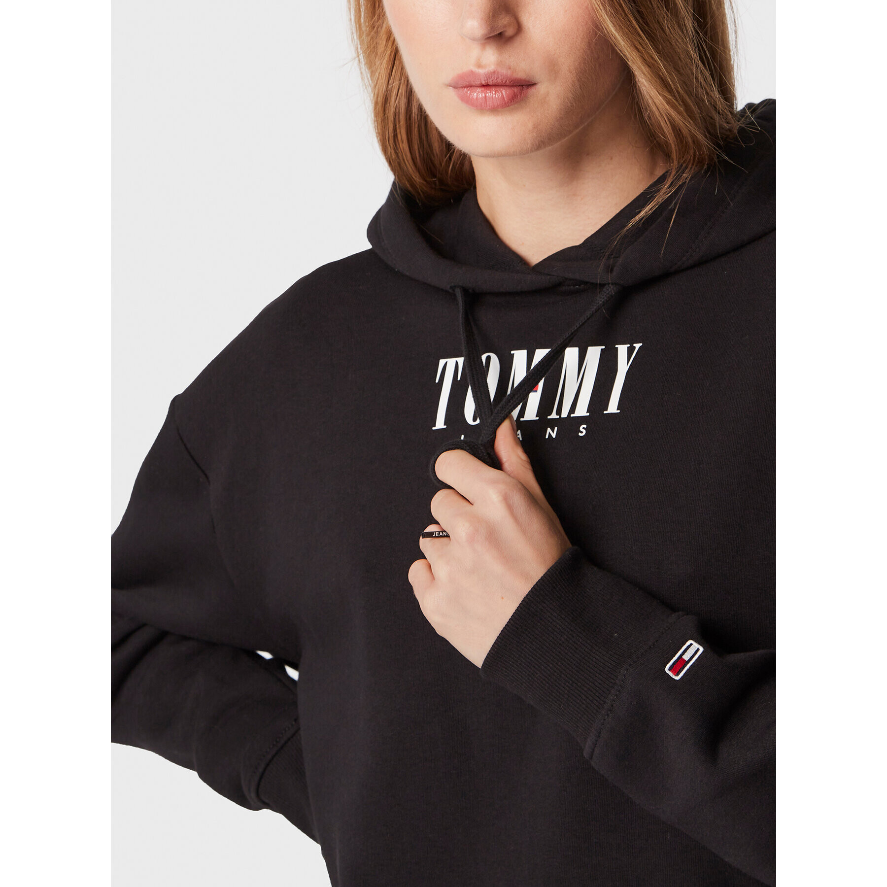 Tommy Jeans Суитшърт Essential Logo DW0DW14327 Черен Relaxed Fit - Pepit.bg