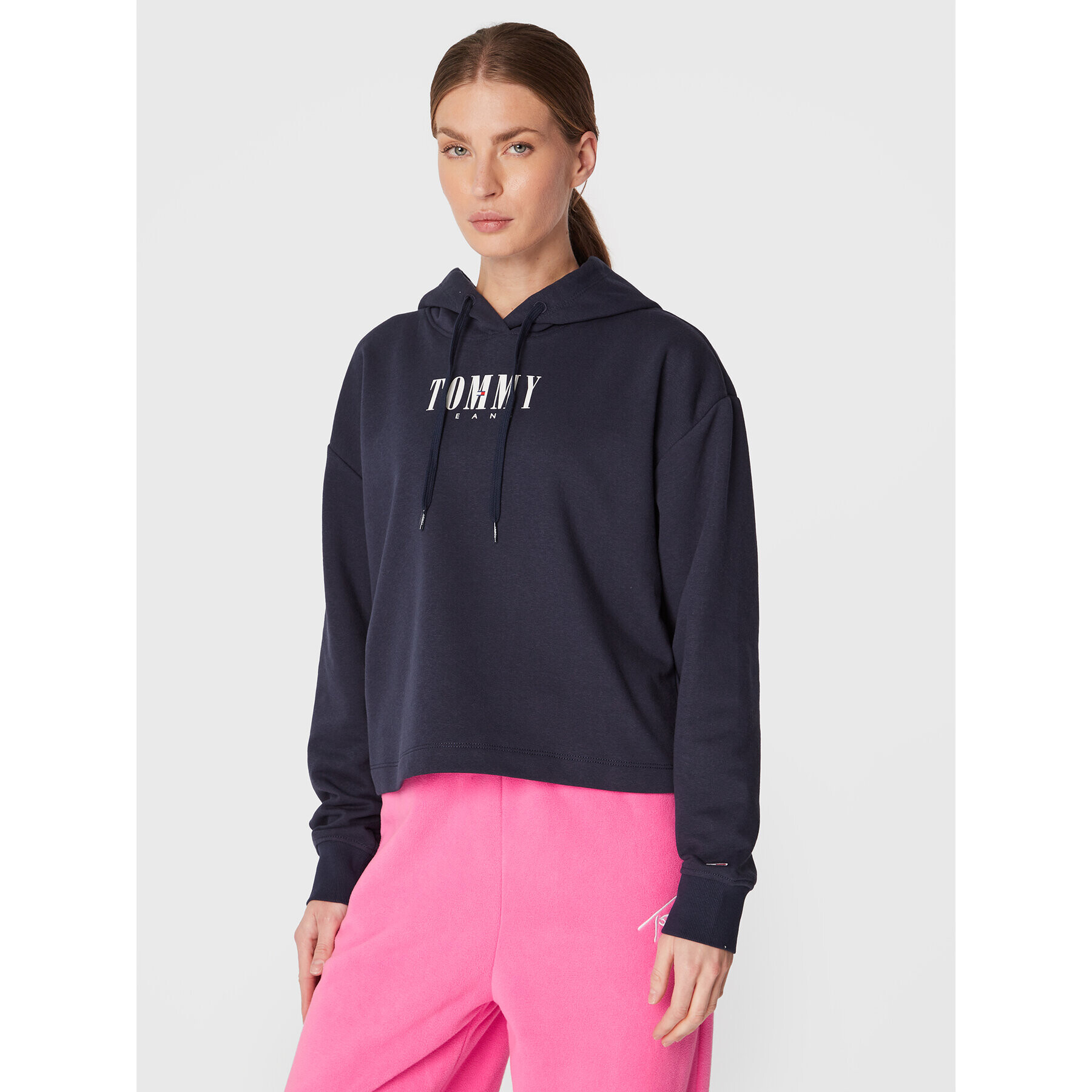 Tommy Jeans Суитшърт Essential Logo DW0DW14327 Тъмносин Relaxed Fit - Pepit.bg