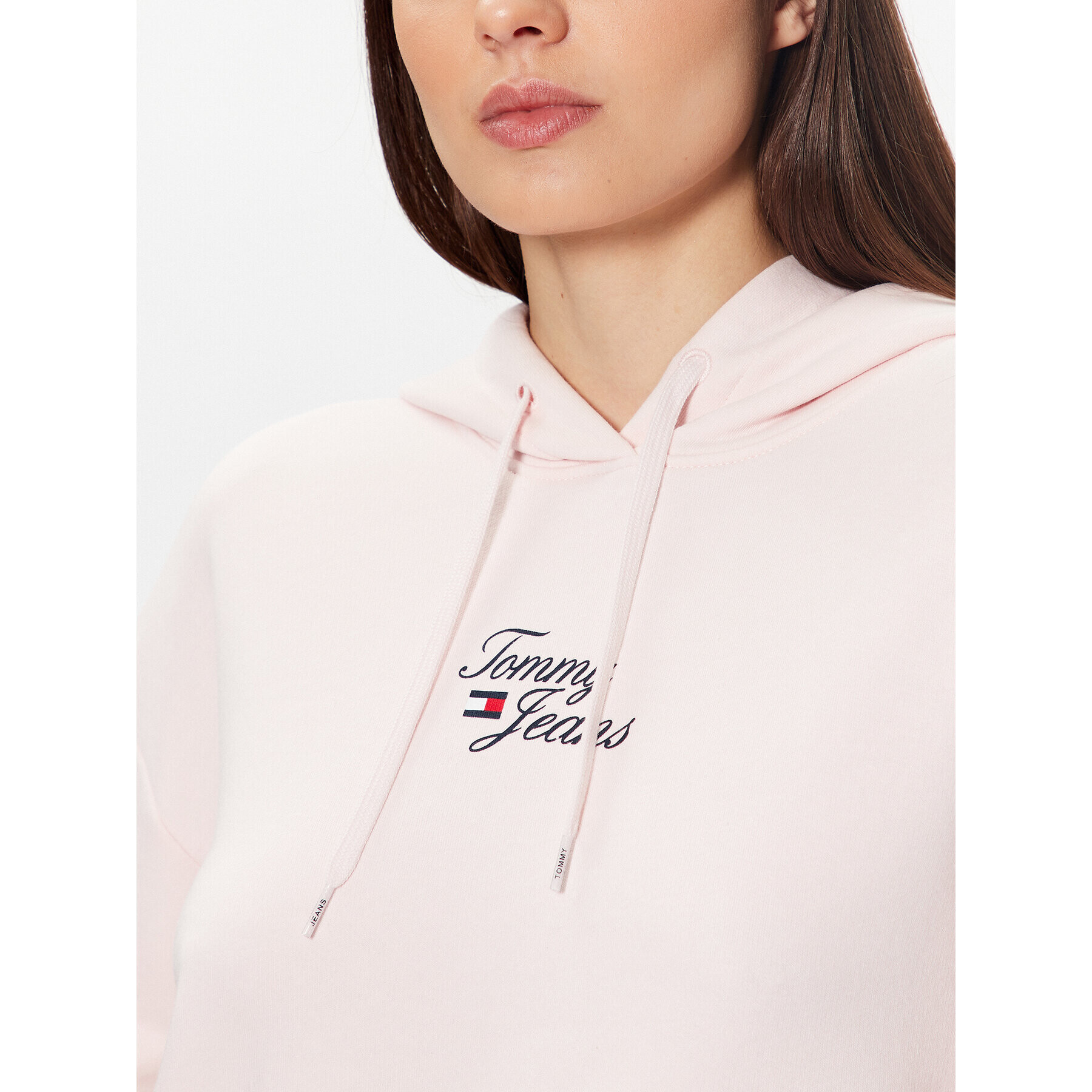 Tommy Jeans Суитшърт Essential Logo DW0DW15410 Розов Boxy Fit - Pepit.bg