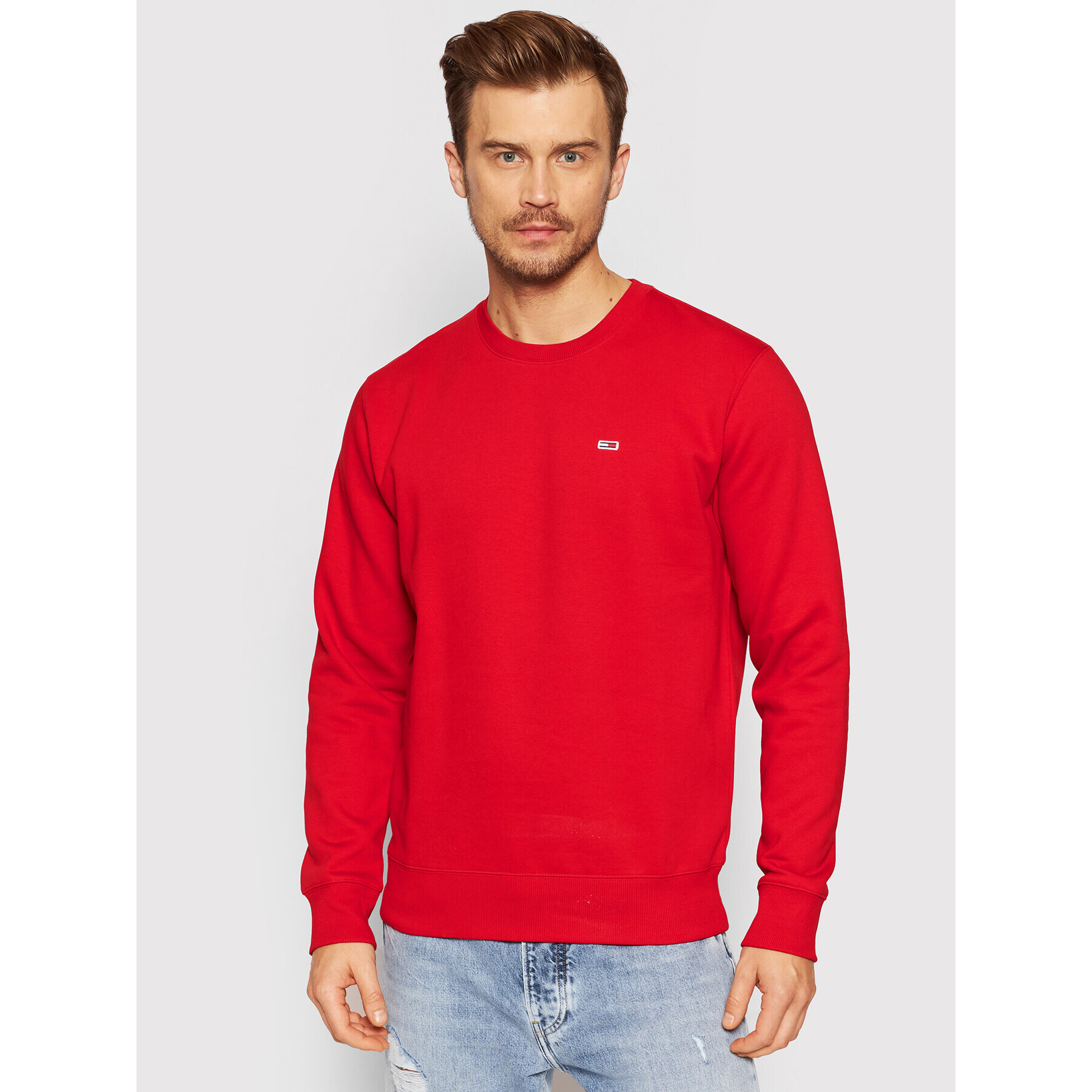 Tommy Jeans Суитшърт Fleece DM0DM09591 Червен Regular Fit - Pepit.bg