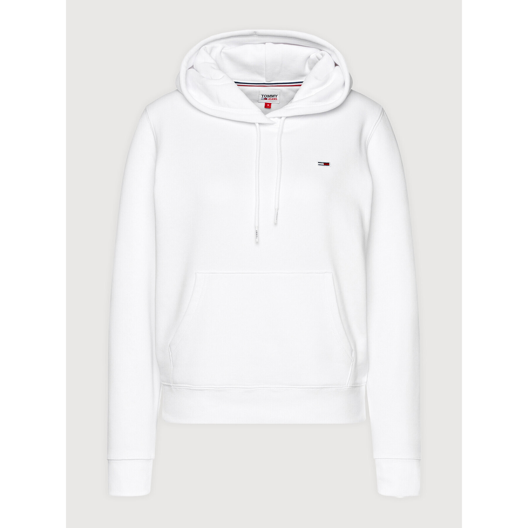 Tommy Jeans Суитшърт Fleece Hoodie DW0DW09228 Бял Regular Fit - Pepit.bg