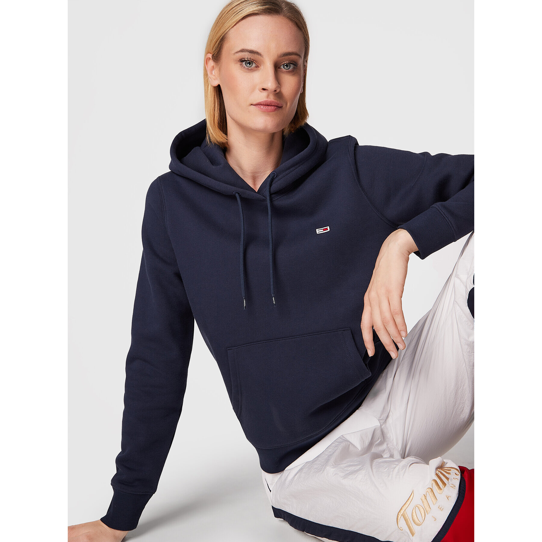 Tommy Jeans Суитшърт Fleece Hoodie DW0DW09228 Тъмносин Regular Fit - Pepit.bg