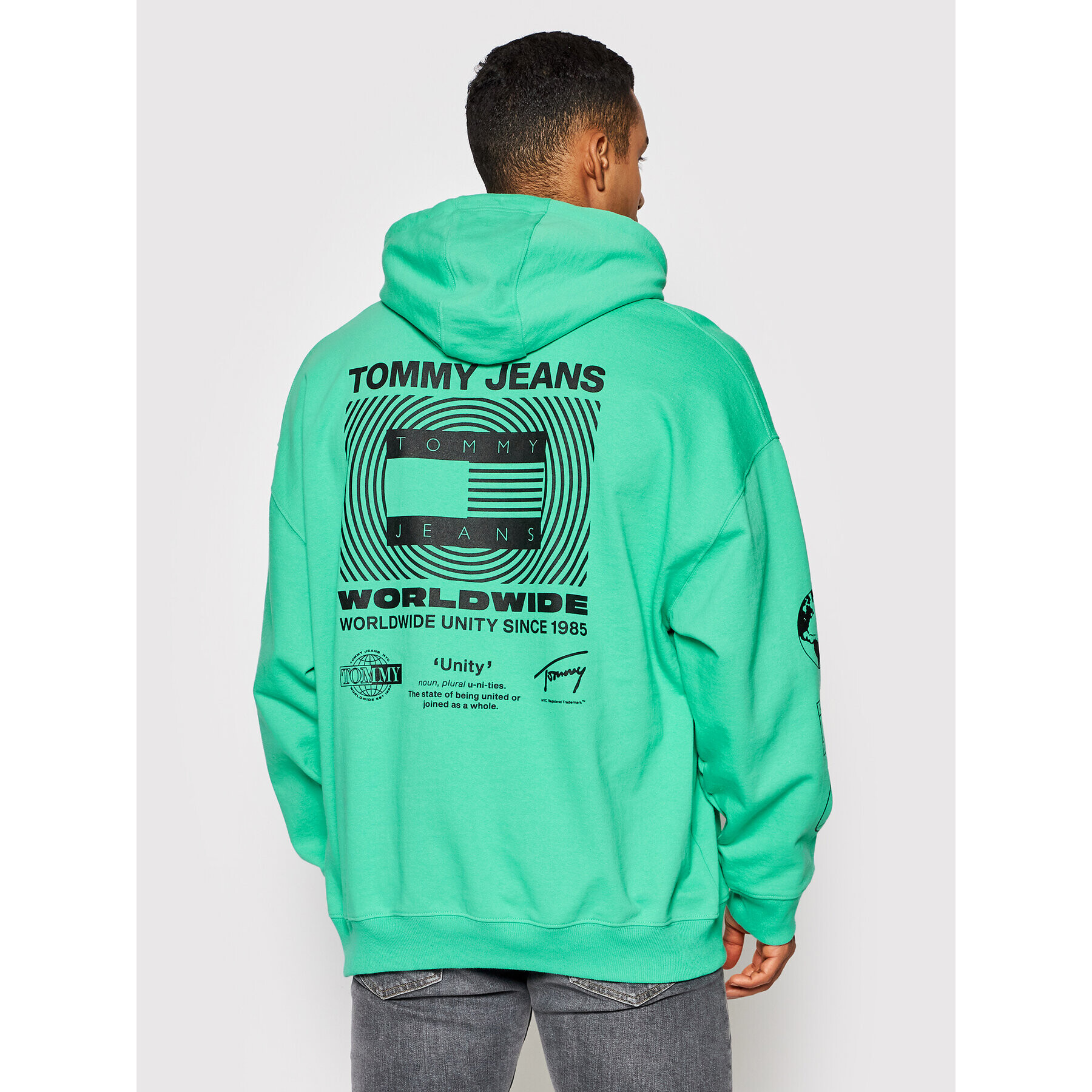 Tommy Jeans Суитшърт Global Unitees DM0DM12348 Зелен Regular Fit - Pepit.bg