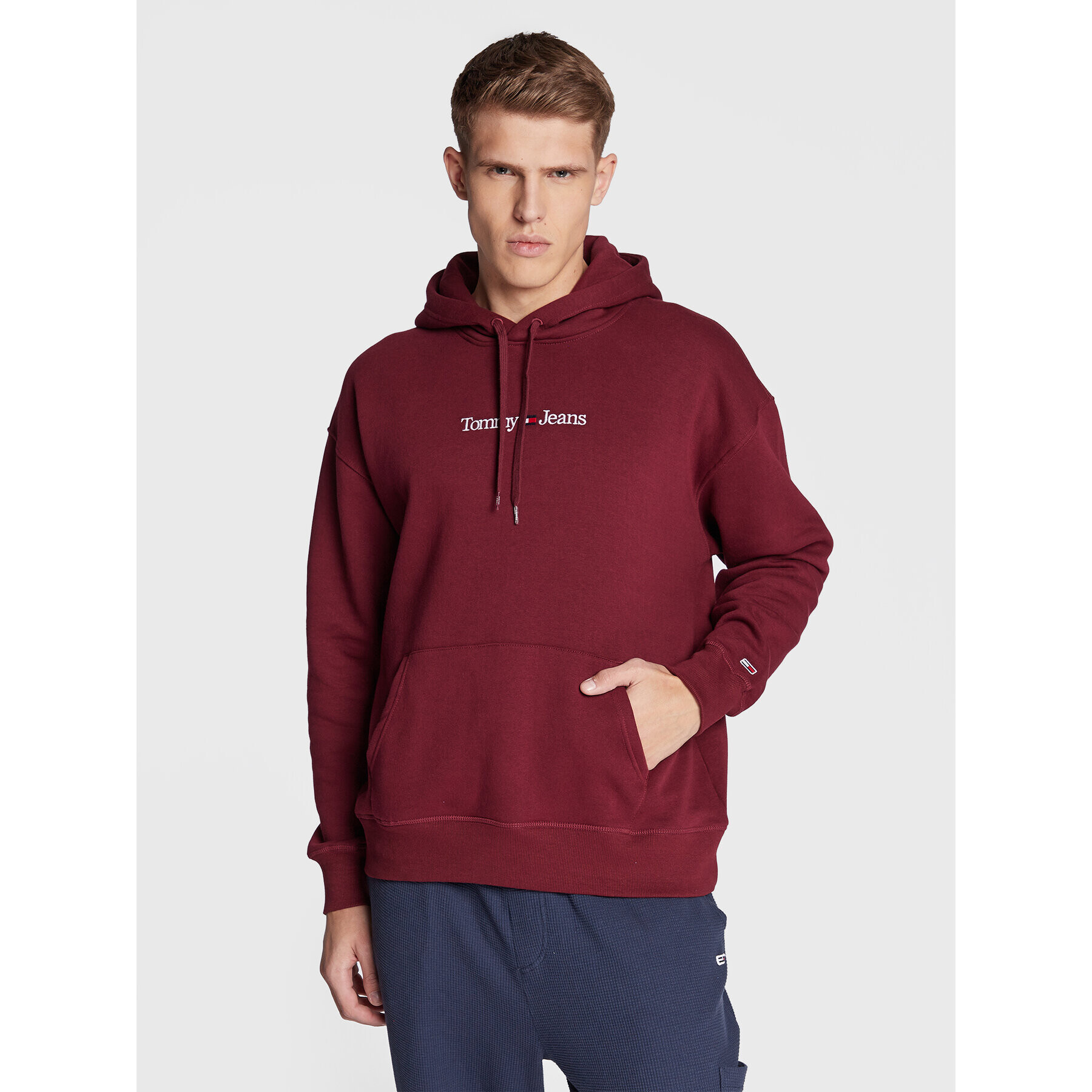 Tommy Jeans Суитшърт Linear DM0DM15013 Бордо Regular Fit - Pepit.bg