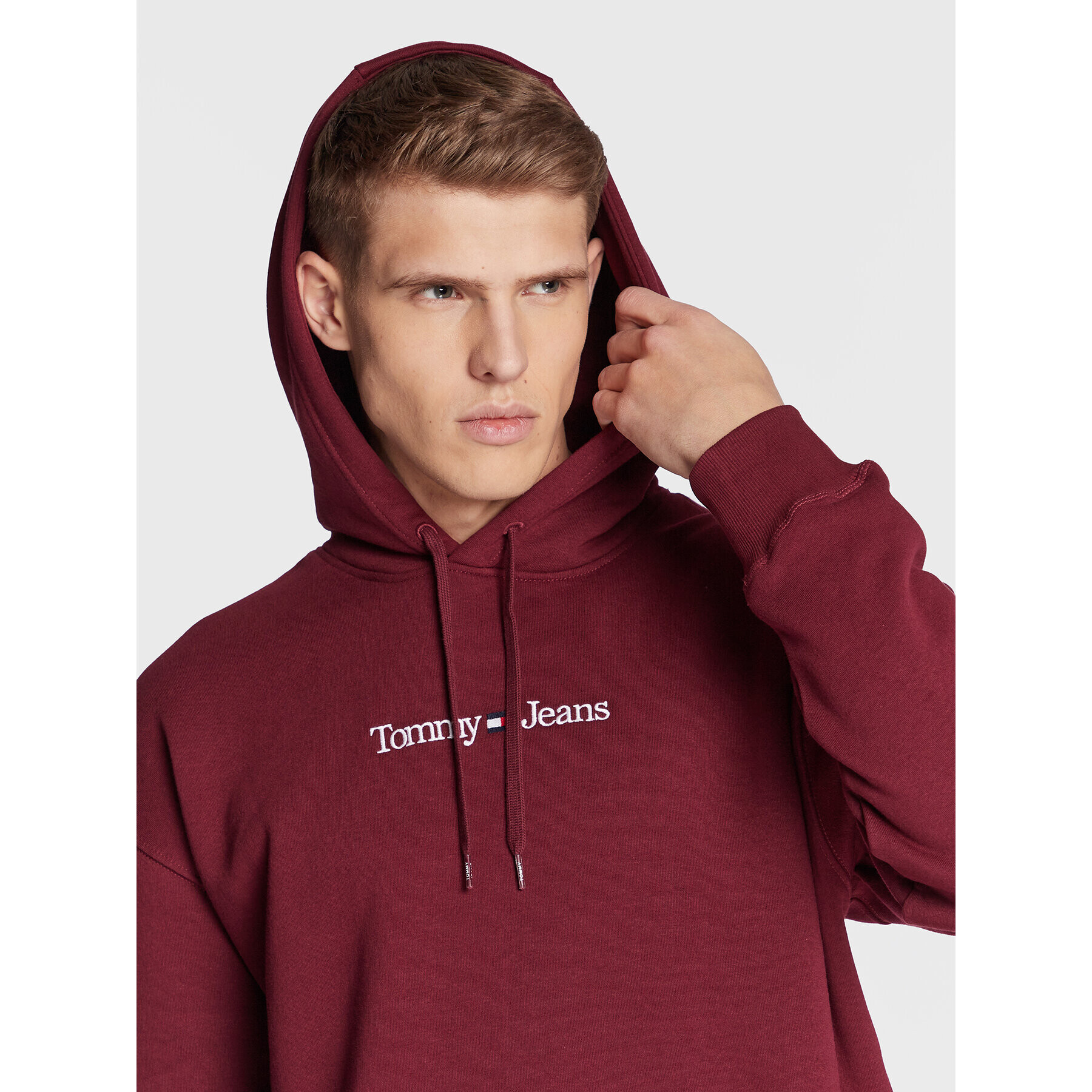 Tommy Jeans Суитшърт Linear DM0DM15013 Бордо Regular Fit - Pepit.bg