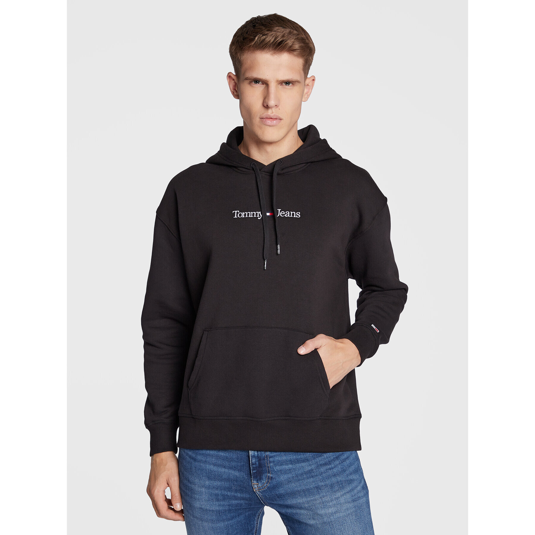 Tommy Jeans Суитшърт Linear DM0DM15013 Черен Regular Fit - Pepit.bg