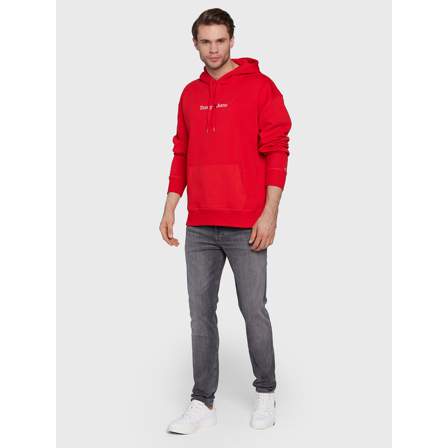 Tommy Jeans Суитшърт Linear DM0DM15013 Червен Regular Fit - Pepit.bg