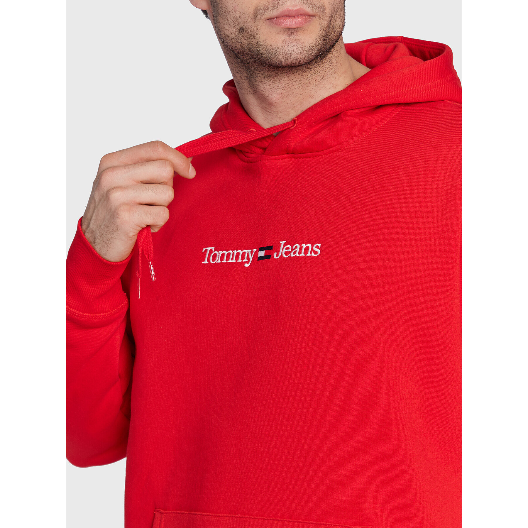 Tommy Jeans Суитшърт Linear DM0DM15013 Червен Regular Fit - Pepit.bg