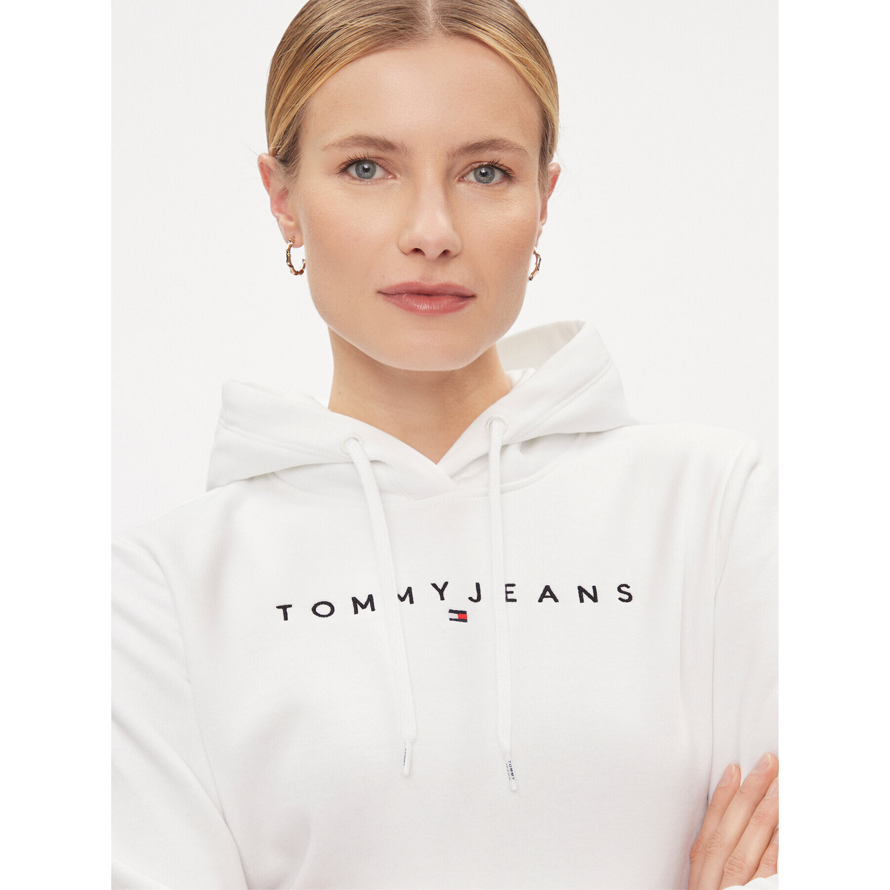 Tommy Jeans Суитшърт Linear DW0DW17324 Бял Regular Fit - Pepit.bg