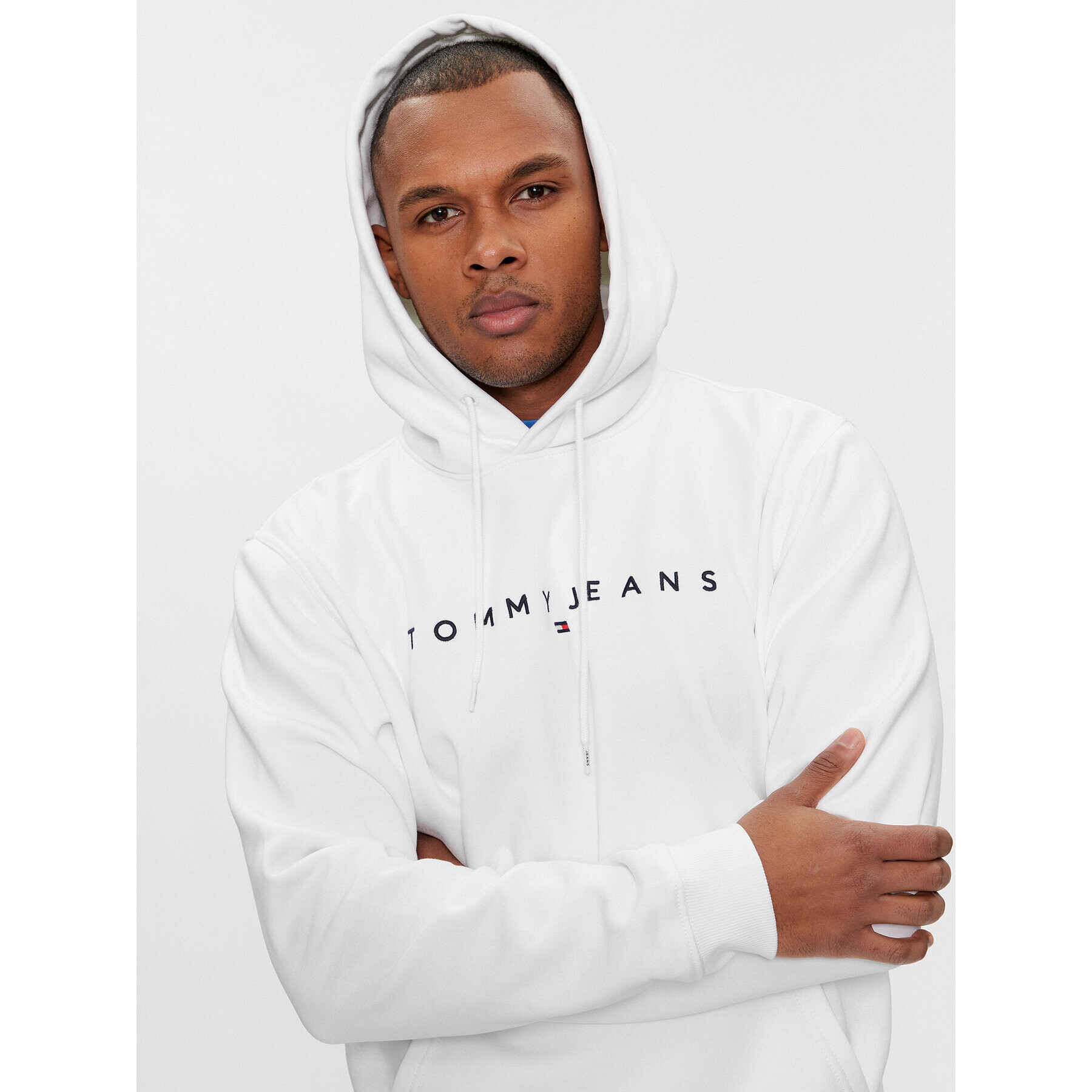 Tommy Jeans Суитшърт Linear Logo DM0DM17985 Бял Regular Fit - Pepit.bg